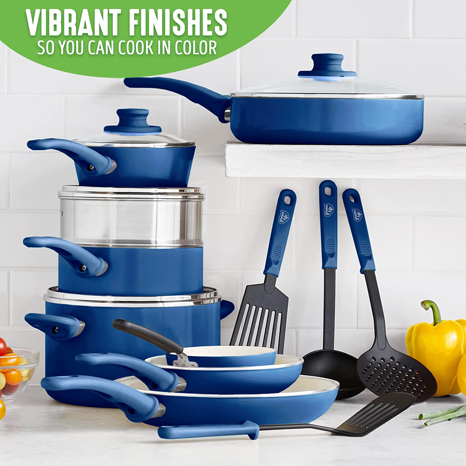 Ceramic non-stick 12-piece pan set