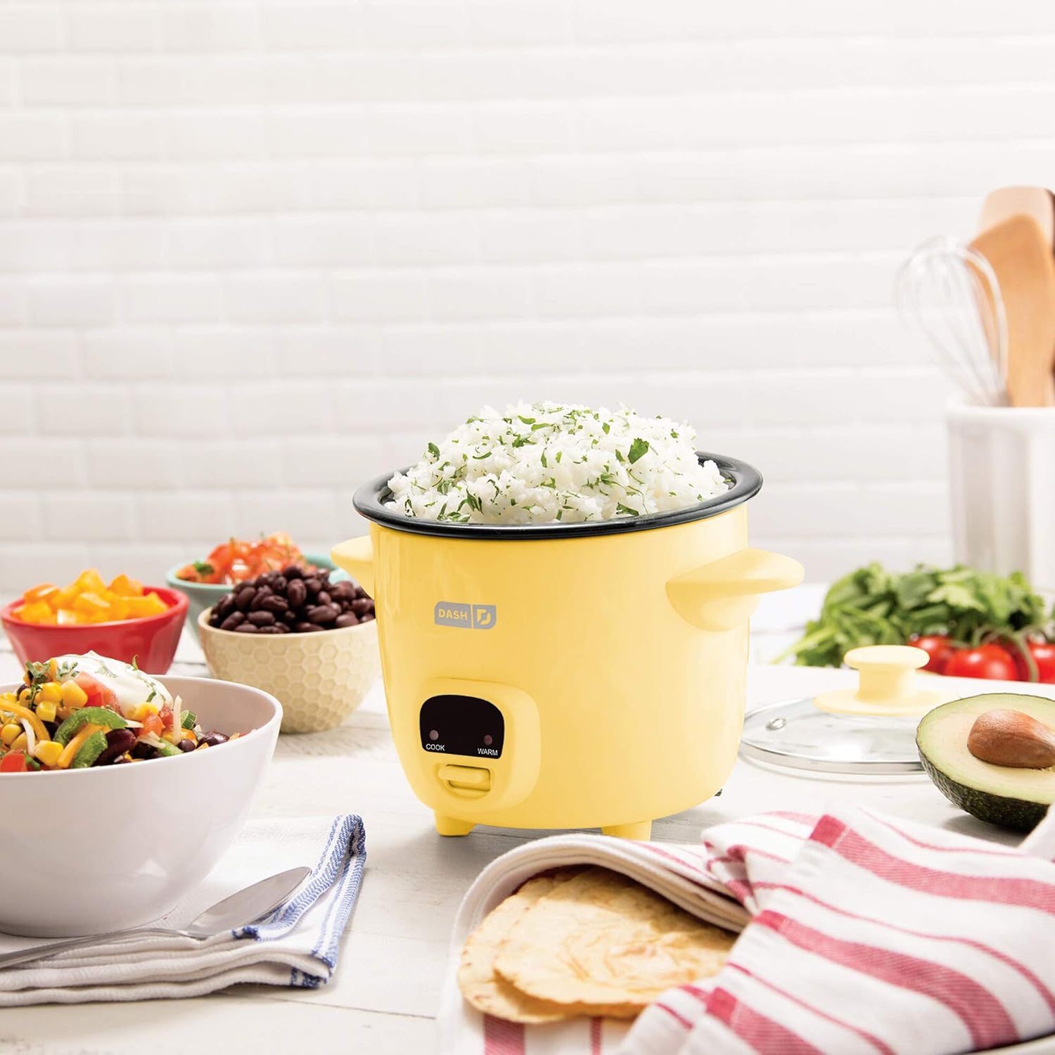 DASH Mini Rice Cooker Steamer with Removable Nonstick Pot, Keep Warm Function & Recipe Guide, .5 Quart, for Soups, Stews, Grains & Oatmeal - Aqua