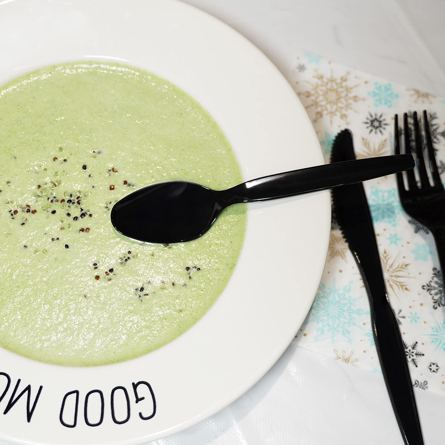 POSATE Heavy Weight Plastic Forks, Clear Disposable, 100 Count