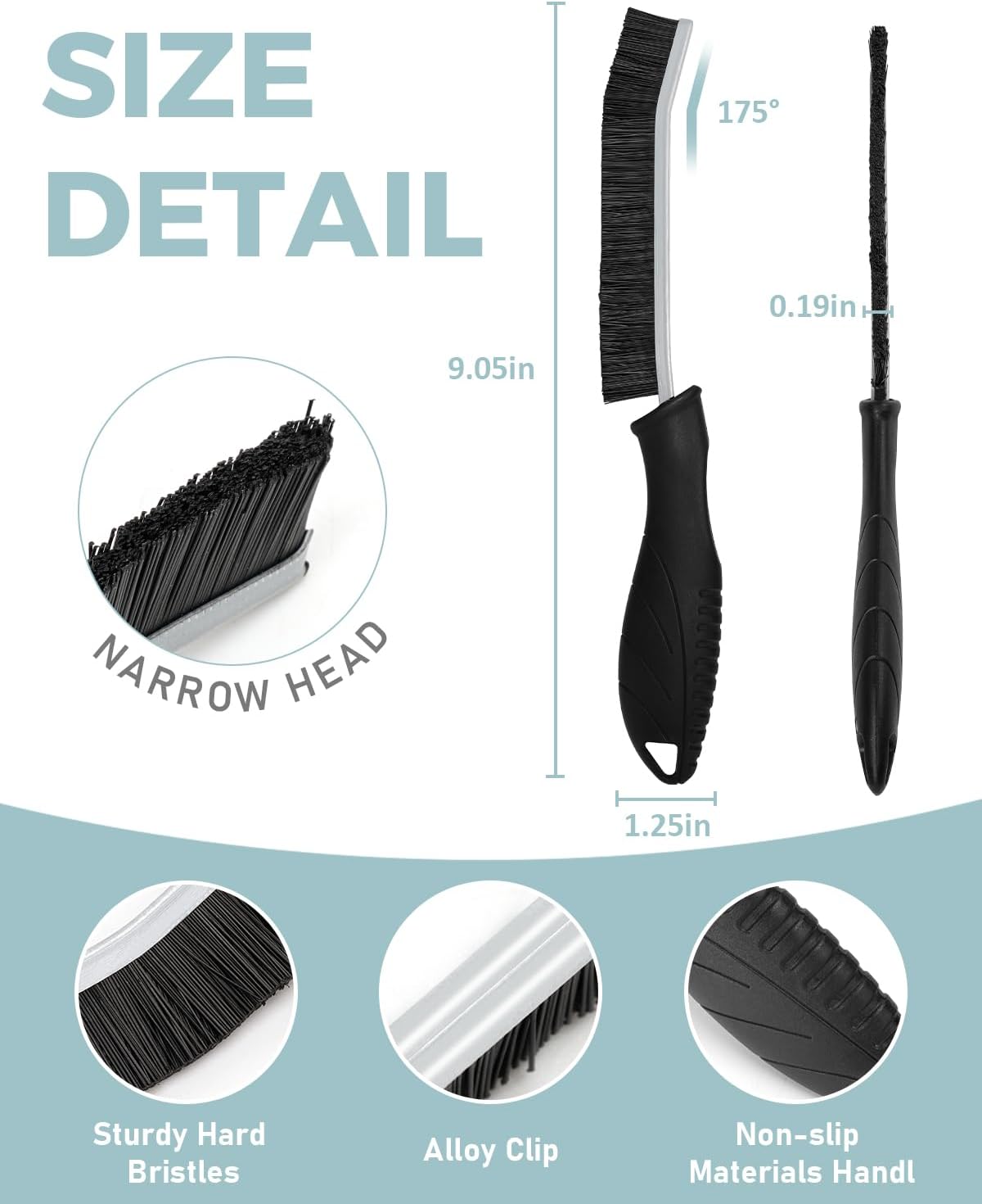 SXhyf Cleaning Brush - Hard Bristle Crevice Cleaning Brush, Multifunctional Gap Scrub Brush, Home Essentials, Bathroom Cleaner Tools for Household Use, Kitchen, Window, Faucets, Toilet, Grout, Car