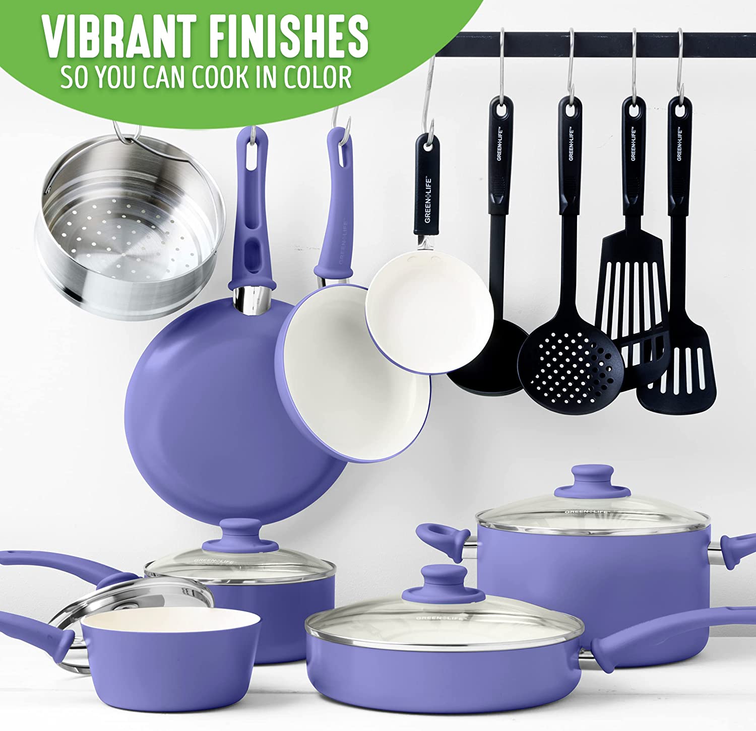 Ceramic non-stick 12-piece pan set