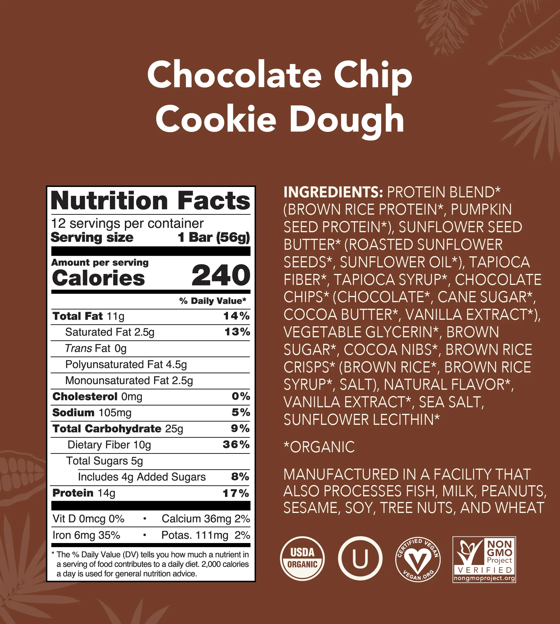 Chocolate Chip Cookie Dough Protein Bar