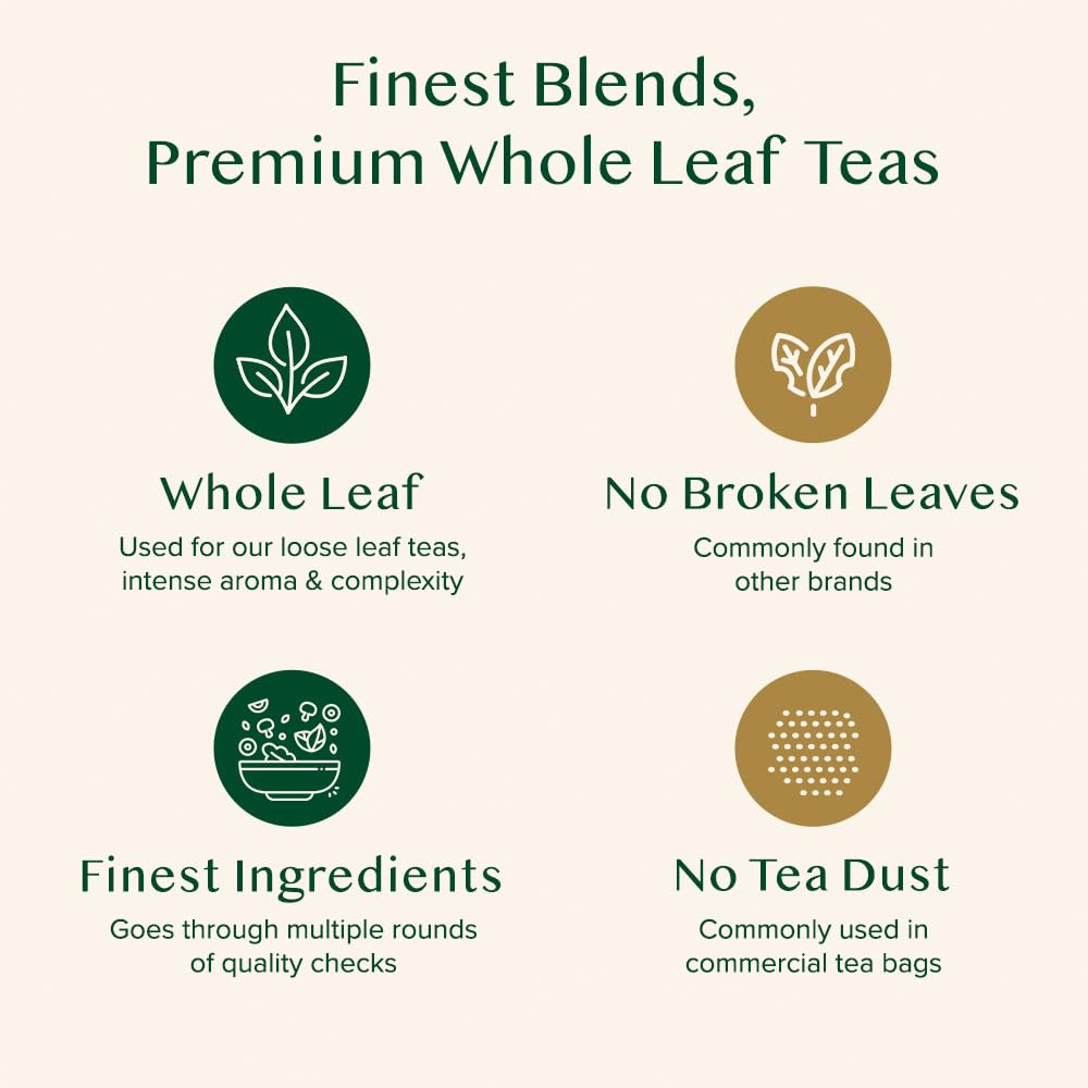 VAHDAM, Organic Turmeric Ginger Herbal Tea Bags (100 Pyramid Tea Bags) Caffeine Free, Non GMO, Gluten Free | 100% Pure Herbal Blend - Savory & Spicy | Plant-Based Tea Bags | Resealable Ziplock Pouch
