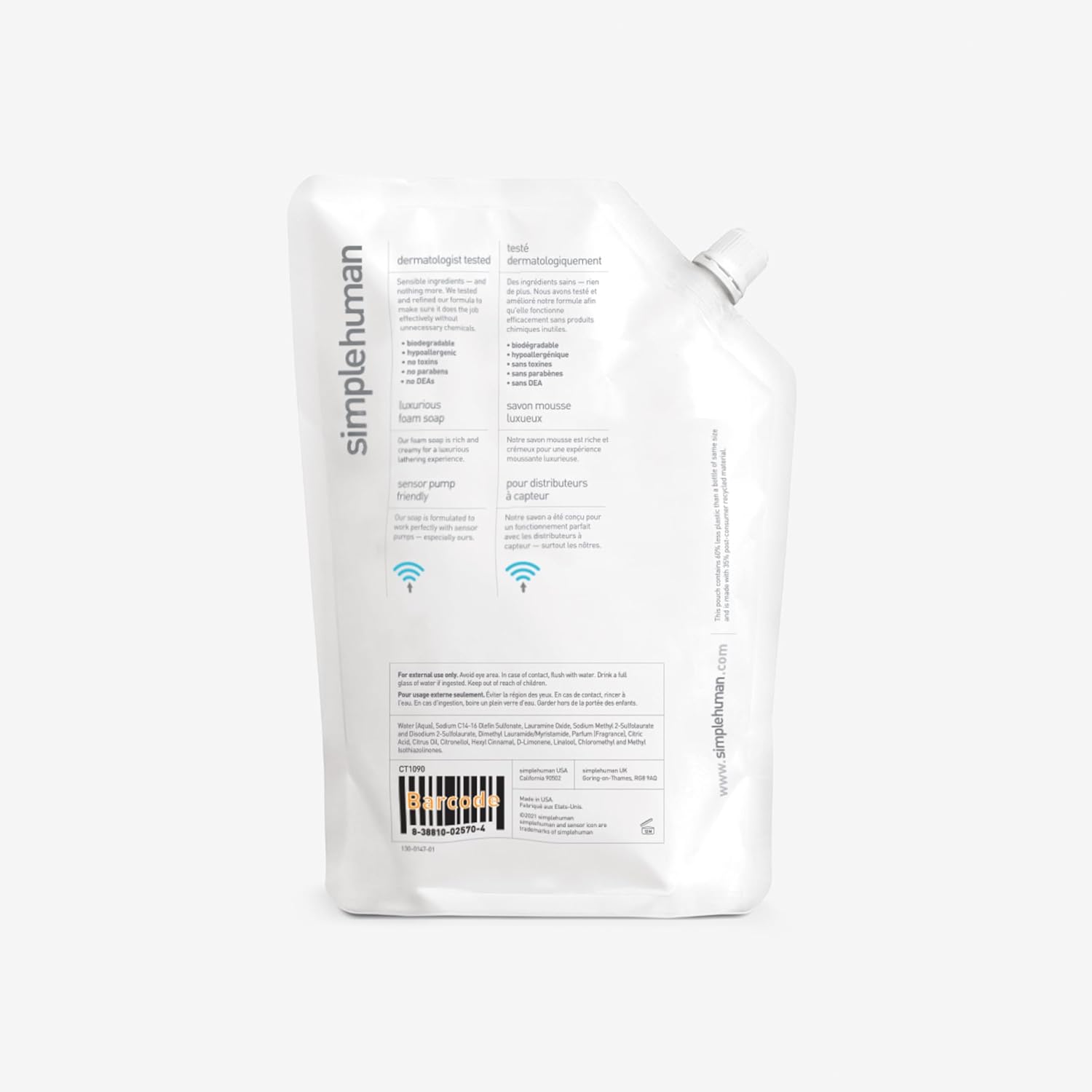 simplehuman Lavender Moisturizing Liquid Hand Soap Refill Pouch, 34 Fl. Oz.