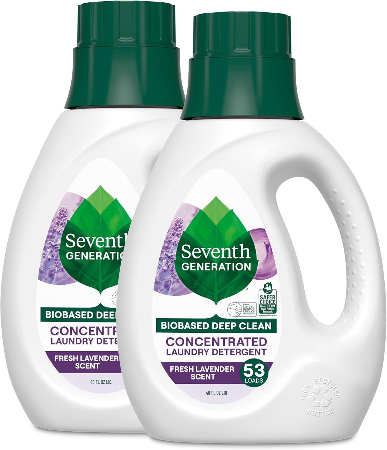 Seventh Generation Concentrated Laundry Detergent Liquid Free & Clear Fragrance Free 40 Fl Oz (Pack of 2)