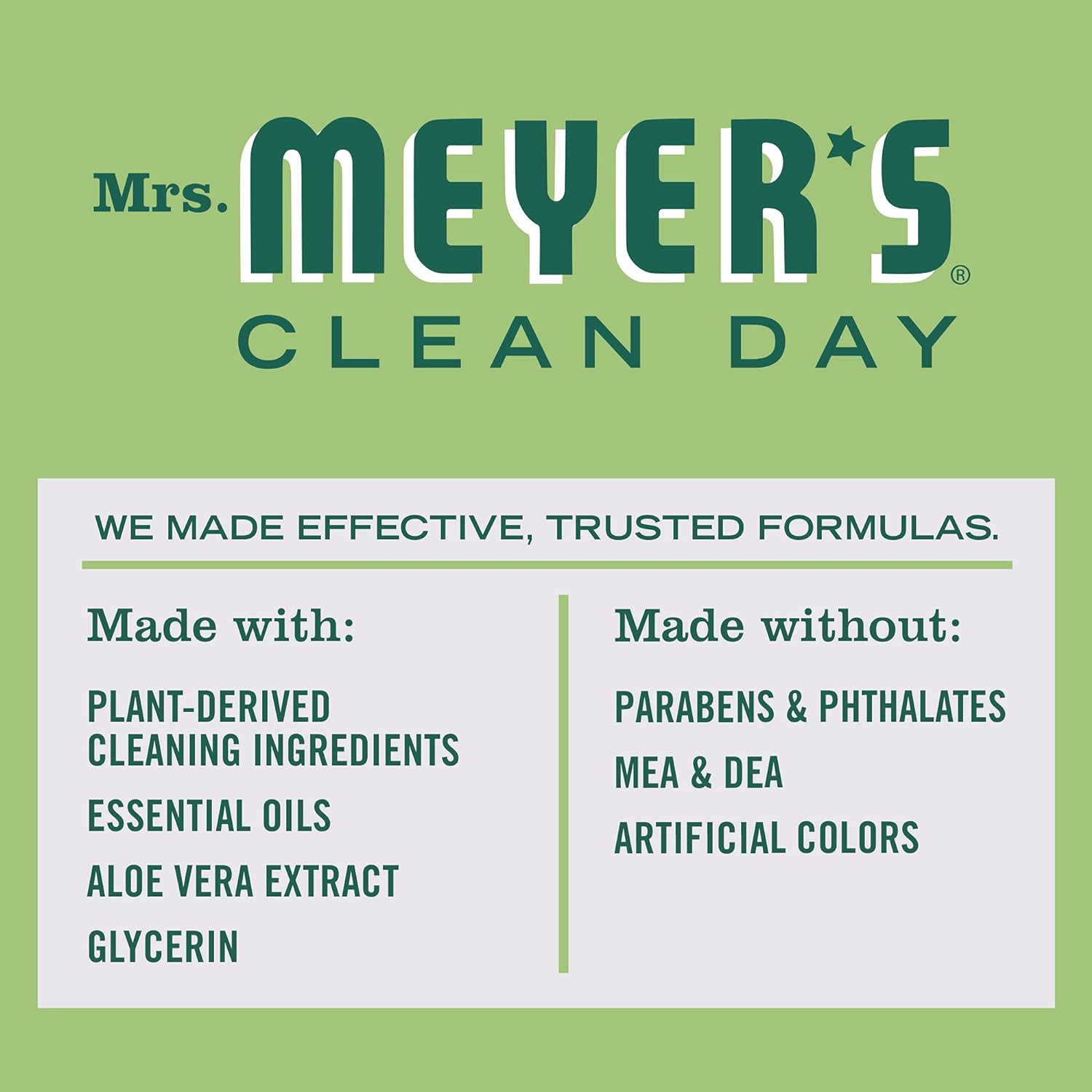 MRS. MEYER'S CLEAN DAY Liquid Dish Soap, Biodegradable Formula, Basil, 16 fl. oz - Pack of 3