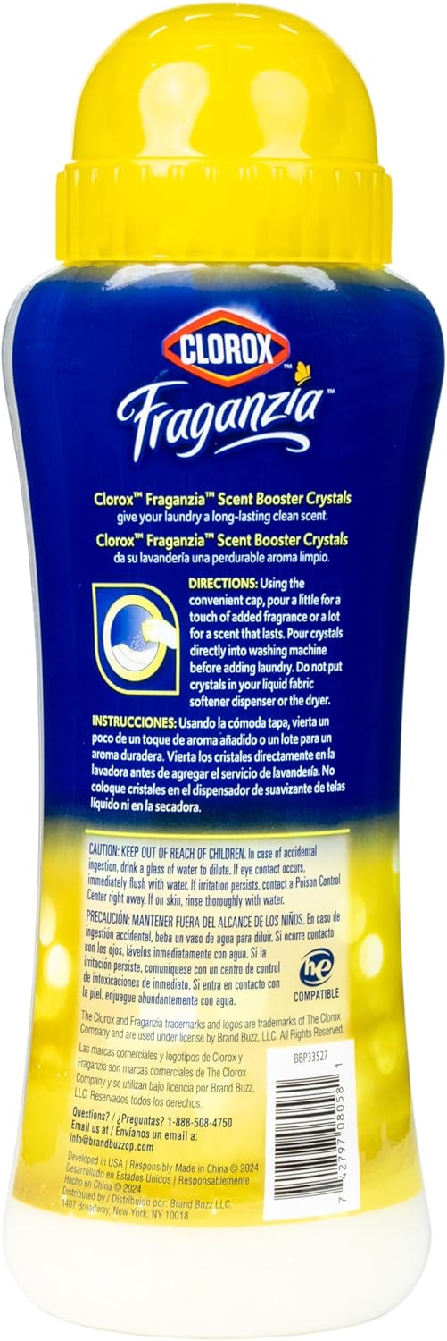 Clorox Fraganzia In-Wash Scent Booster Crystals in Ocean Scent, 18 Oz Twin Pack | Laundry Scent Booster Crystals | In-wash Scent Booster for Fresh Laundry in Ocean Scent 18 Ounce Twin Pack, 36oz