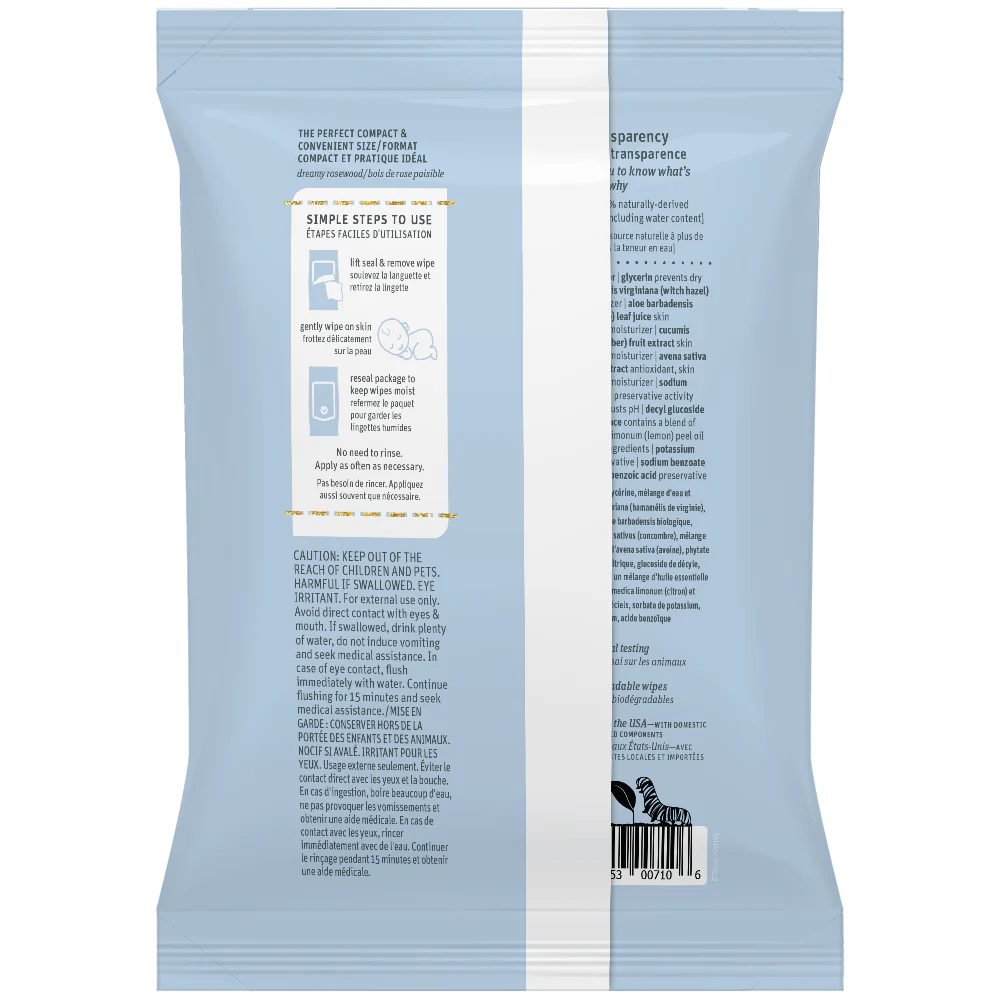 Grab Green Baby Witch Hazel Wipes - 3 Pack