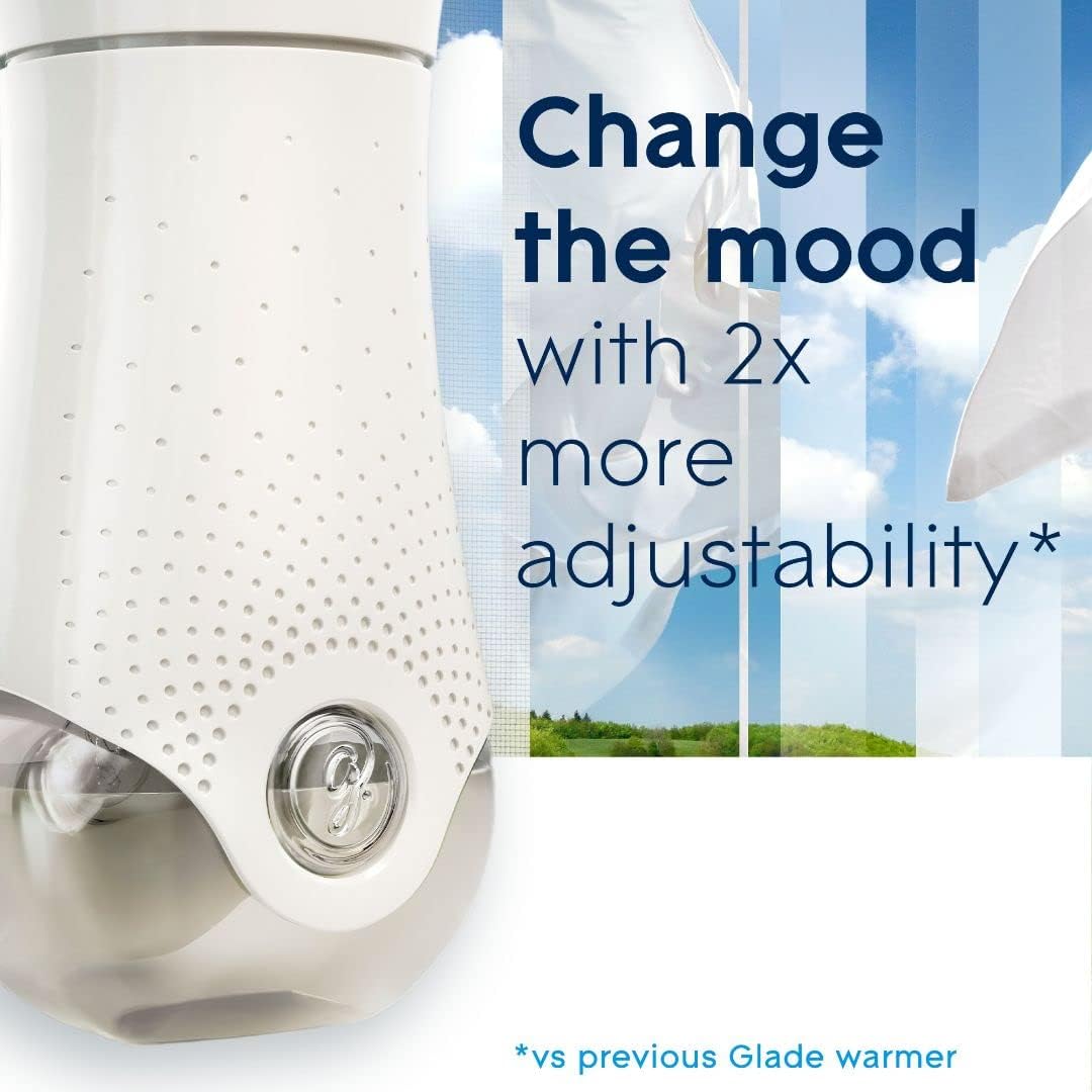 Glade PlugIns Air Freshener Starter Kit, Scented and Essential Oils for Home and Bathroom, Clean Linen, 4.02 Fl Oz, 2 Warmers and 6 Refills