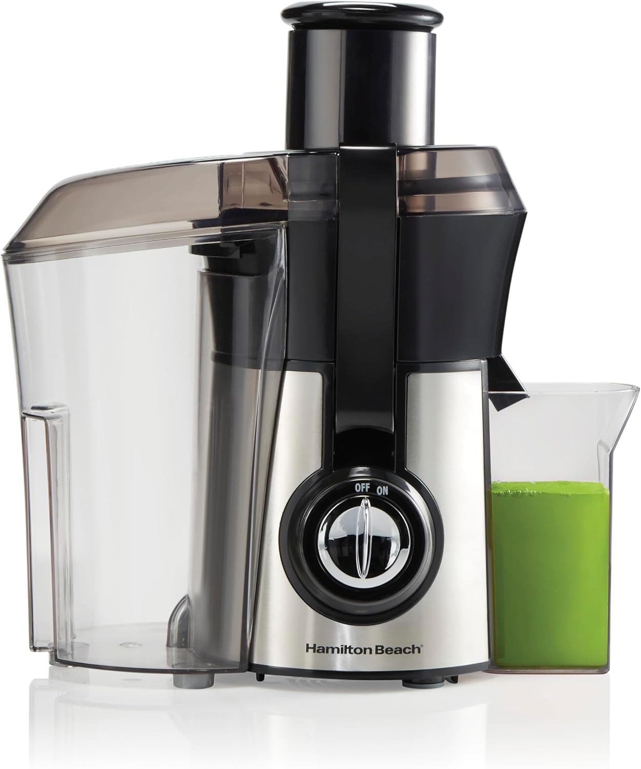 Hamilton Beach Juicer Machine, Big Mouth Large 3” Feed Chute for Whole Fruits and Vegetables, Easy to Clean, Centrifugal Extractor, BPA Free, 800W Motor, Black
