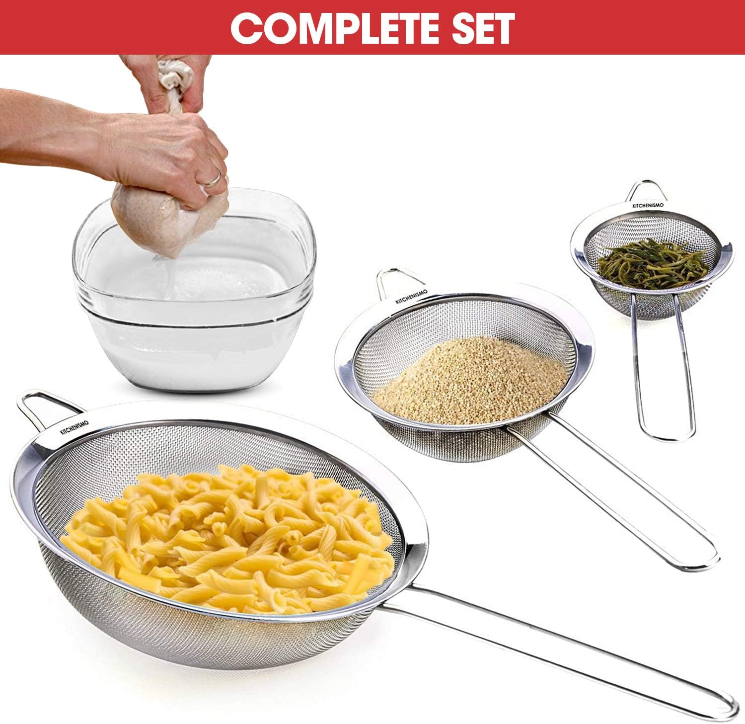Cuisinart Mesh Strainers, 3 Count (Pack of 1) Set, CTG-00-3MS Silver