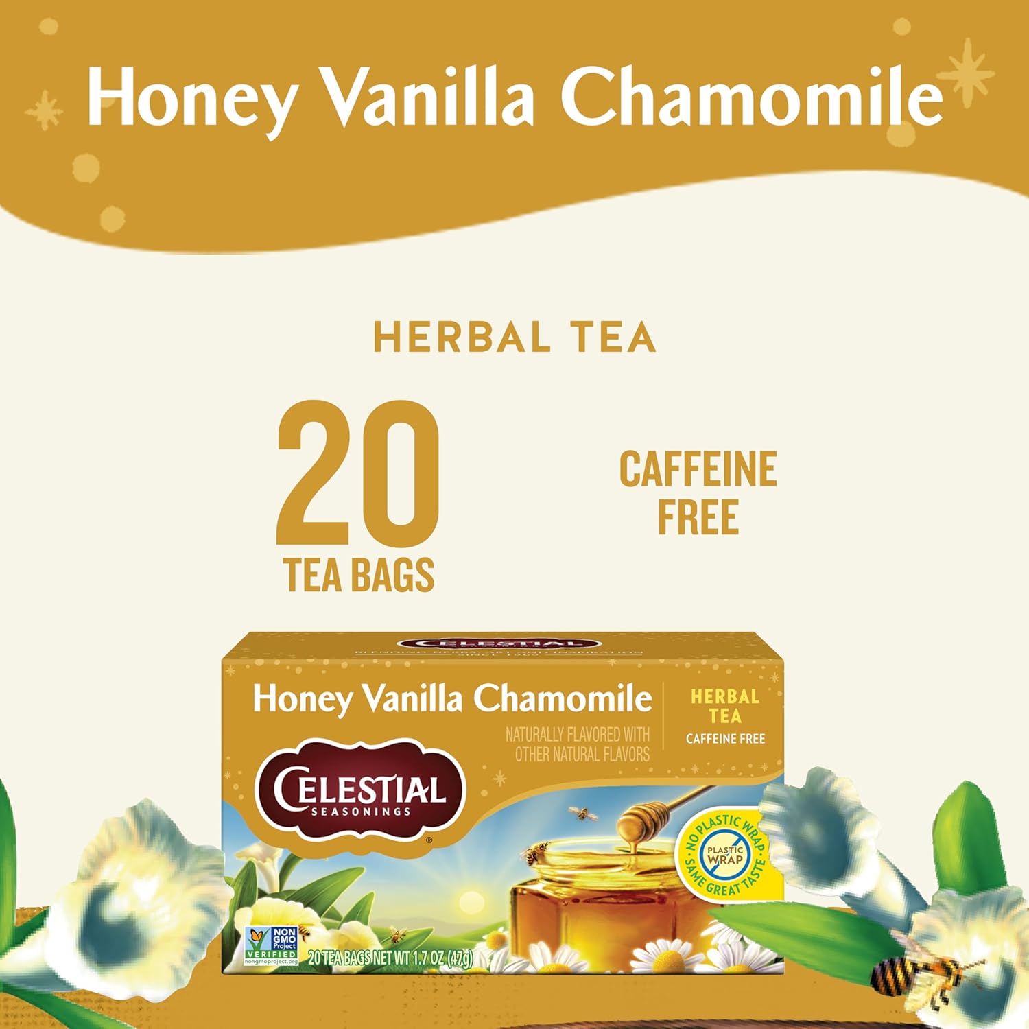 Celestial Seasonings Bengal Spice Herbal Tea, Caffeine Free, 20 Tea Bags Box, (Pack of 6)