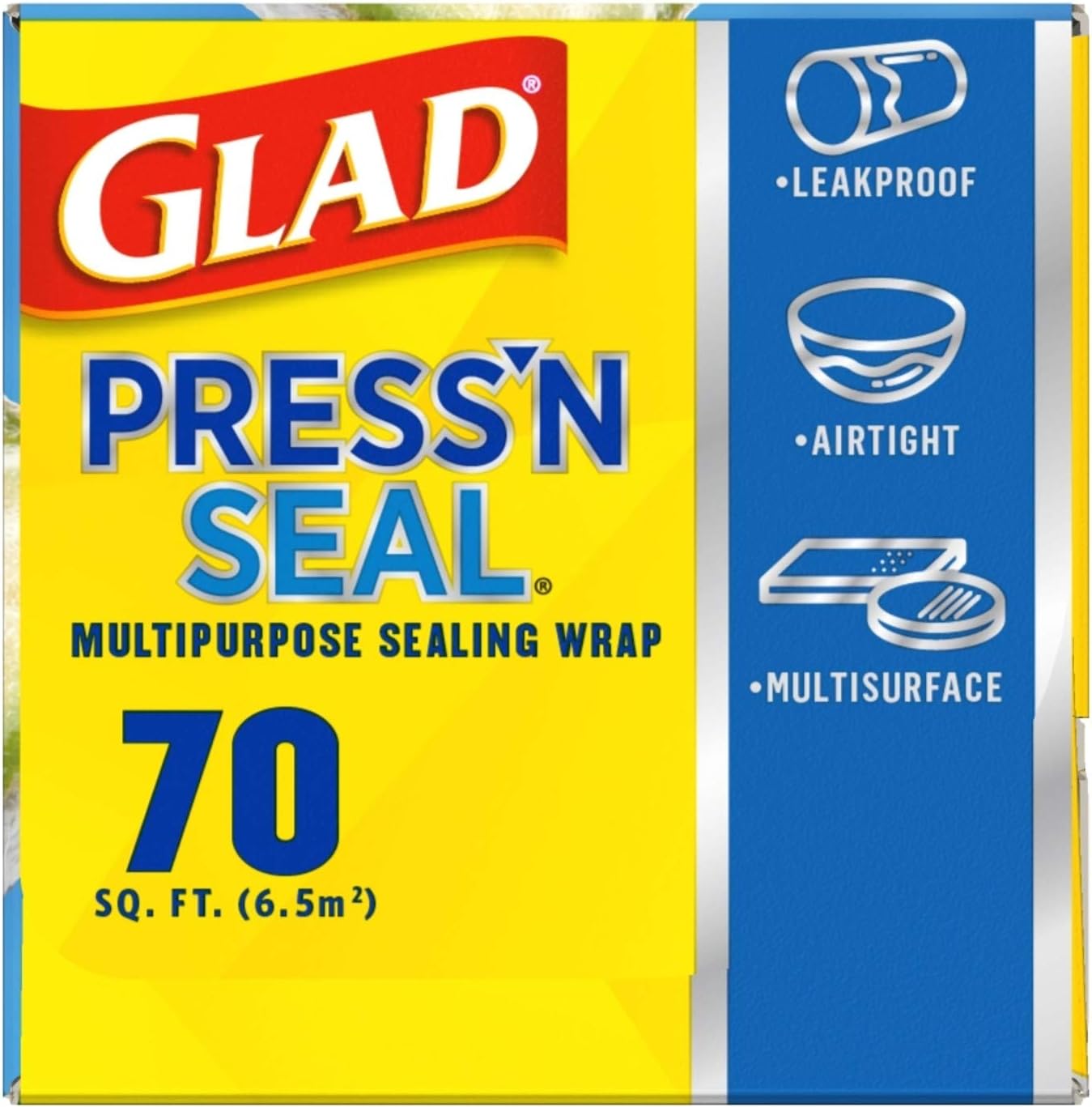Glad Press'N Seal Plastic Food Wrap, 70 Square Foot Roll (Package May Vary)