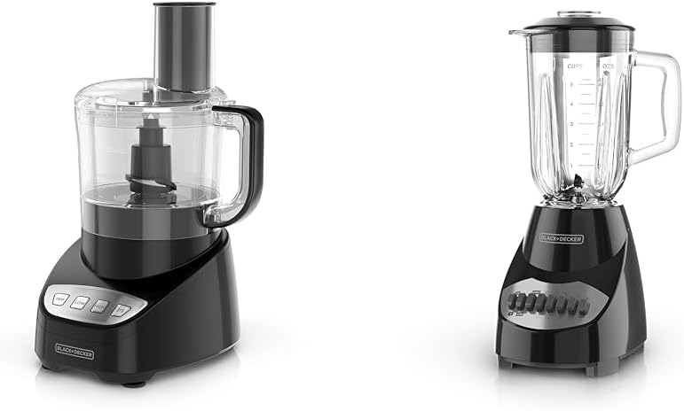 BLACK+DECKER Food Processor and Vegetable Chopper, Stainless Steel Blade, 8-Cup Capacity, 450W Power with Attachments to Shred, Slice, Mince, Grind, and Puree