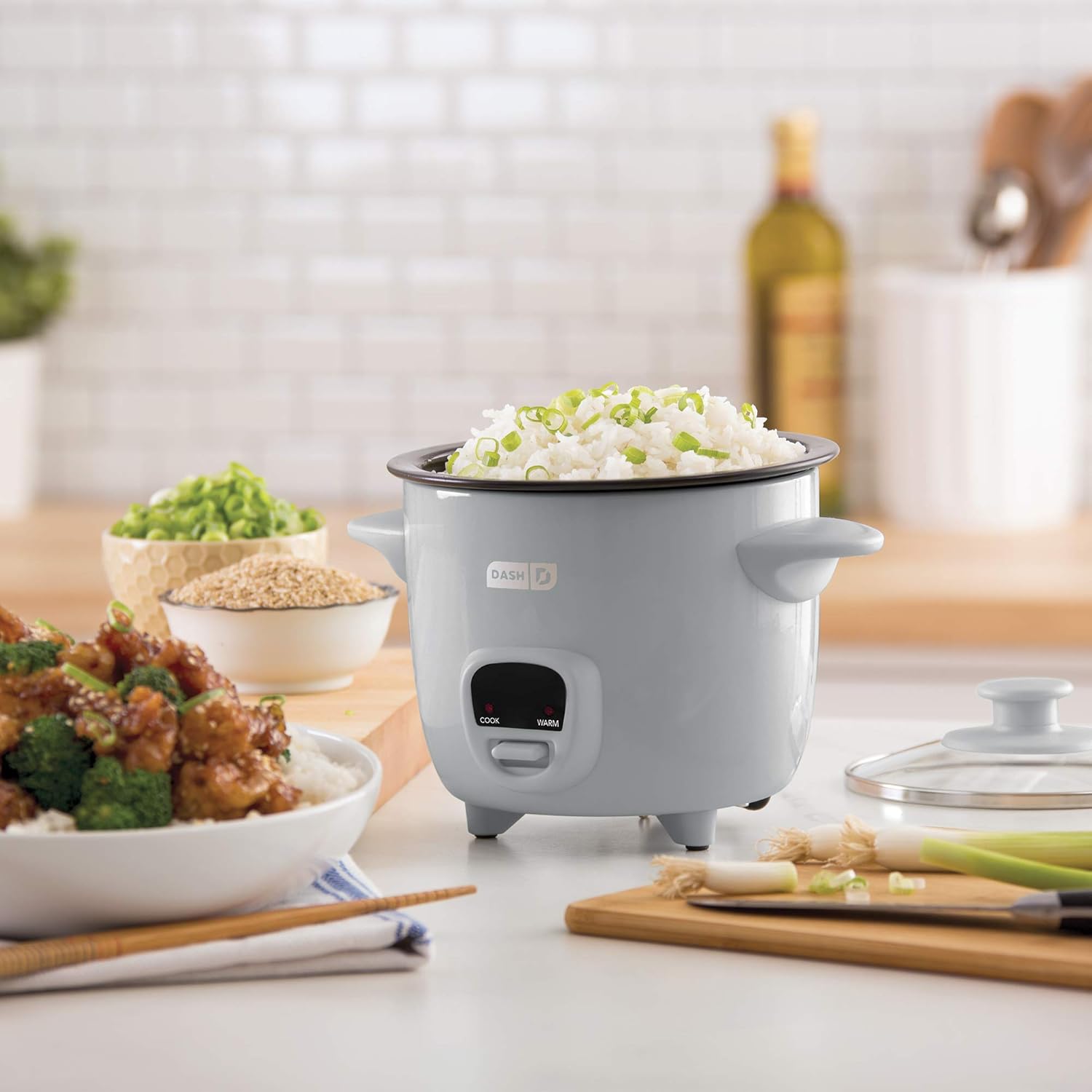 DASH Mini Rice Cooker Steamer with Removable Nonstick Pot, Keep Warm Function & Recipe Guide, .5 Quart, for Soups, Stews, Grains & Oatmeal - Aqua