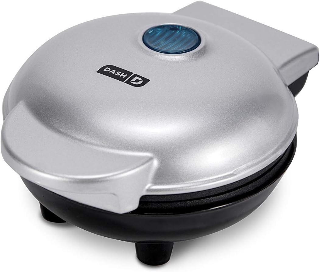 DASH Mini Waffle Maker - 4” Waffle Mold, Nonstick Waffle Iron with Quick Heat-Up, PTFE Nonstick Surface - Perfect Mini Waffle Maker for Kids and Families, Just Add Batter (Aqua)