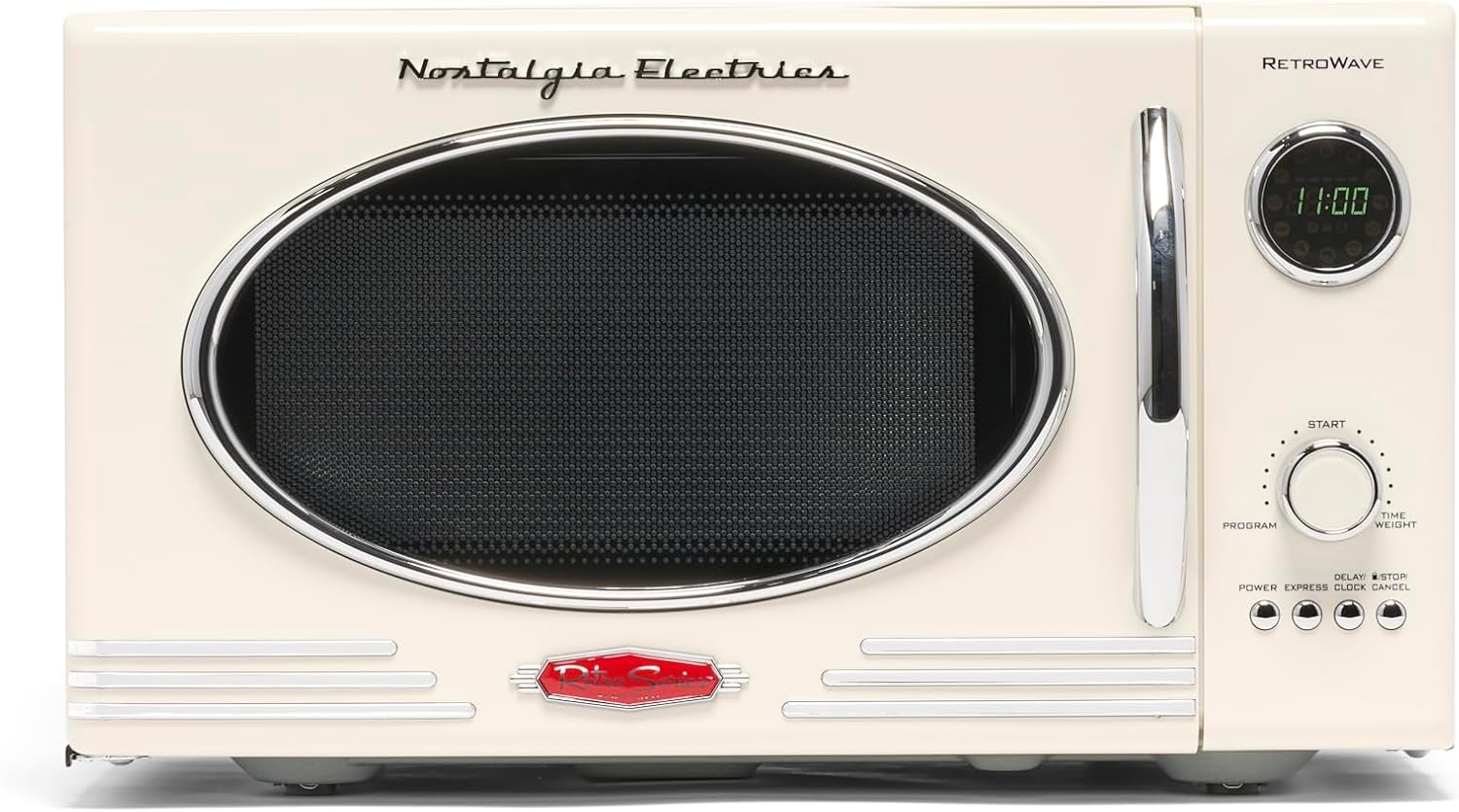 Nostalgia Retro Compact Countertop Microwave Oven - 0.7 Cu. Ft. - 700-Watts with LED Digital Display - Child Lock - Easy Clean Interior - Aqua