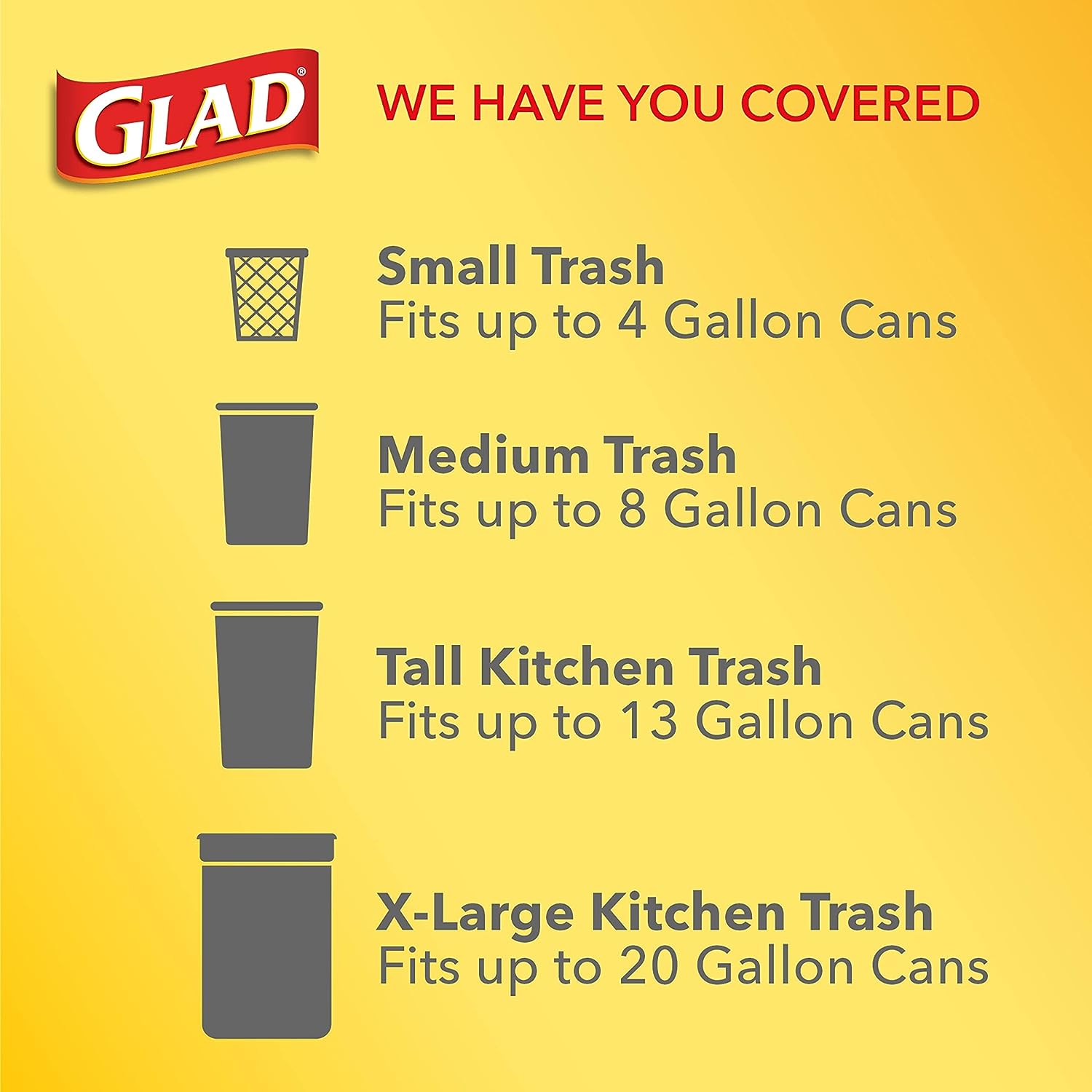 Glad ForceFlex Protection Series, Tall Kitchen Trash Bags, 13 Gal, Fresh Clean with Febreze, 110 Count (Packaging May Vary)