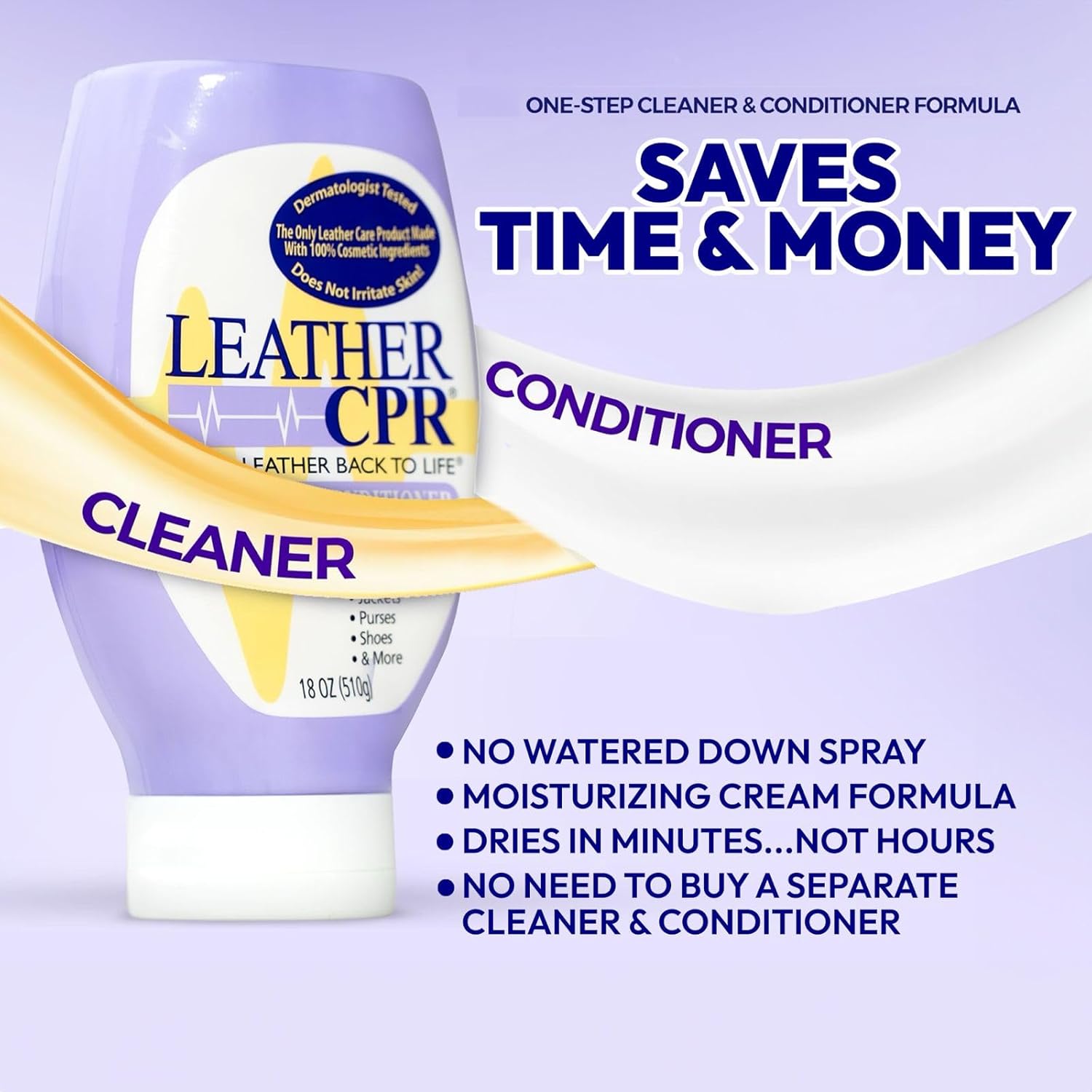 Leather CPR Leather Cleaner And Conditioner For Furniture, Car Interiors, And Leather Products, No-Fade Leather Couch Cleaner With Protectants, Non-Toxic Leather Couch Cleaner And Leather Protector