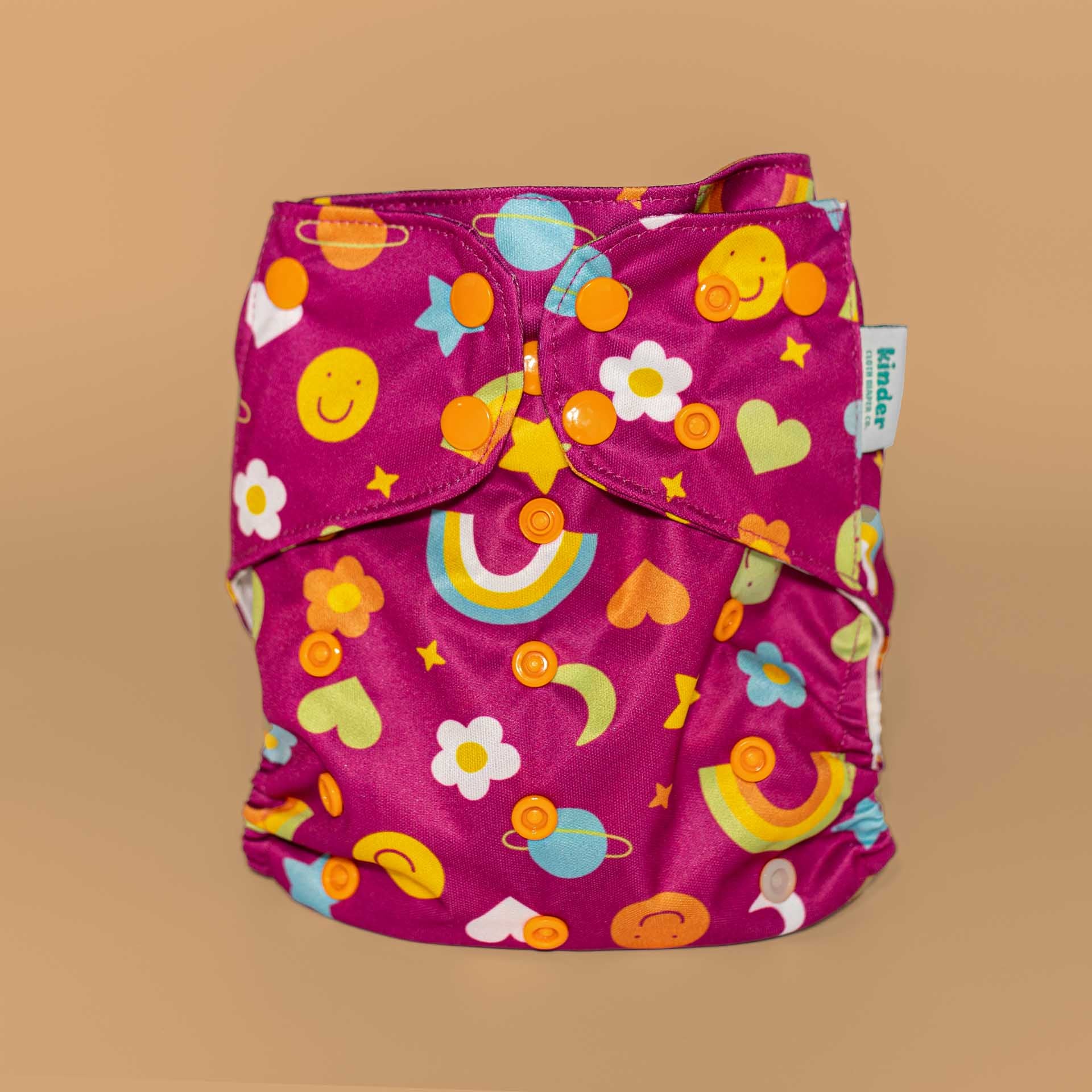 Kinder Cloth Diaper Co. Patterned Basics Pocket Cloth Diaper with Athletic Wicking Jersey