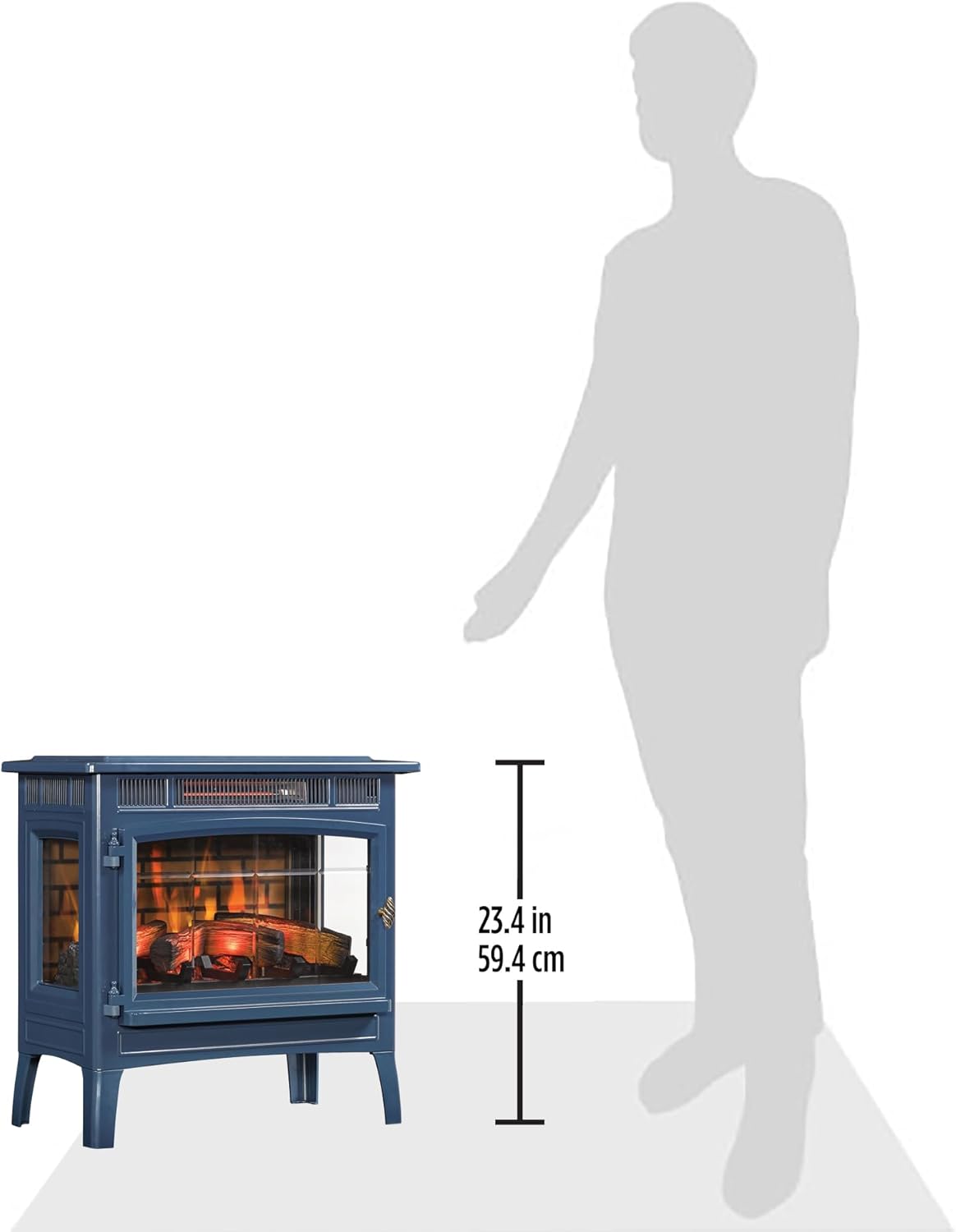 duraflame Freestanding Electric Fireplace Stove Heater with 3D Flame Effect for 1,000 Sq. Ft. Room, Black
