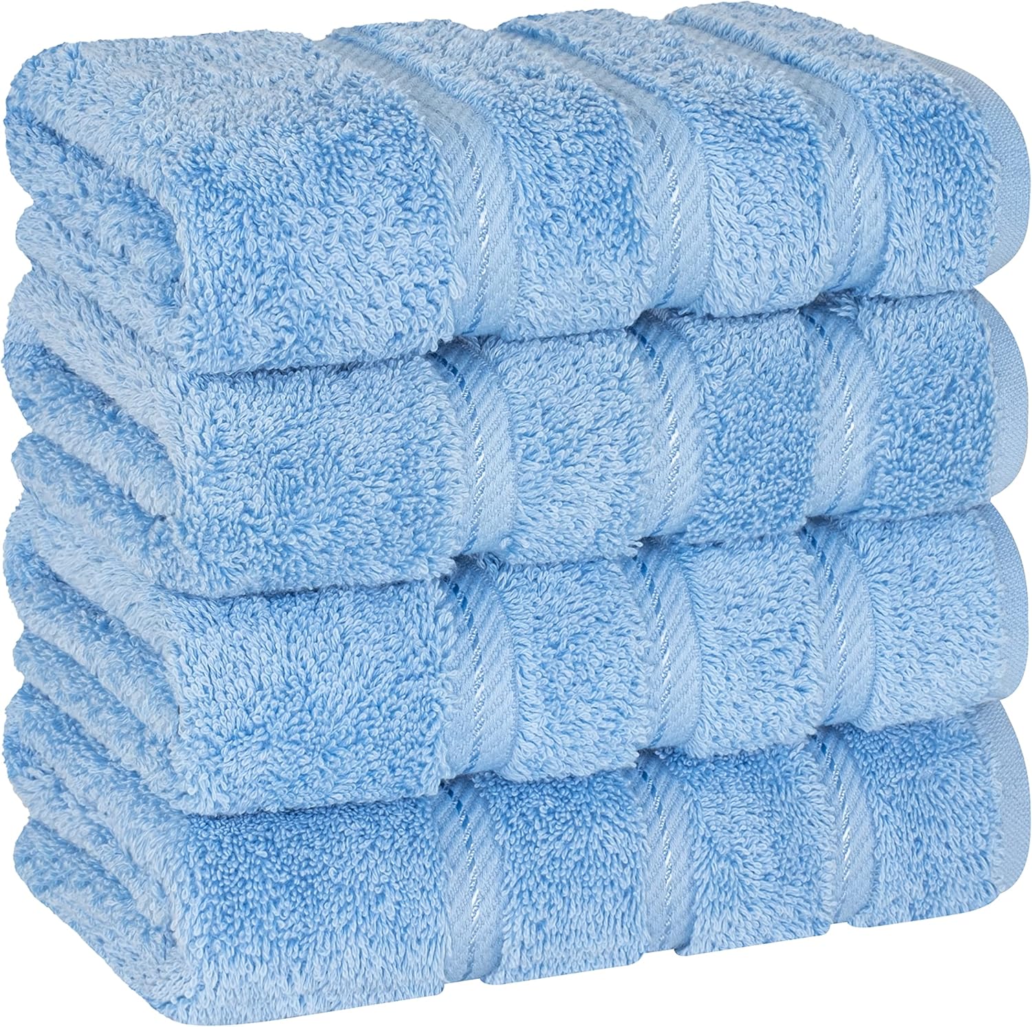 American Soft Linen Luxury 6 Piece Towel Set, 2 Bath Towels 2 Hand Towels 2 Washcloths, 100% Cotton Turkish Towels for Bathroom, Light Grey Towel Sets