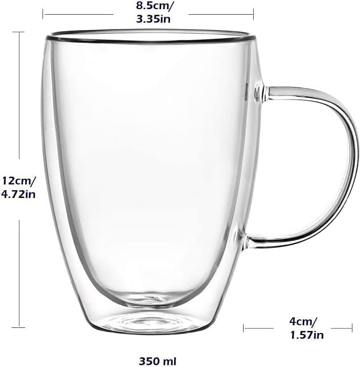 Espresso Cups With Handle,Espresso Shot Glasses,Clear Expresso Coffee Cups,Double Wall Insulated Espresso Mugs,Microwave Dishwasher Safe,Suit for Espresso Machine