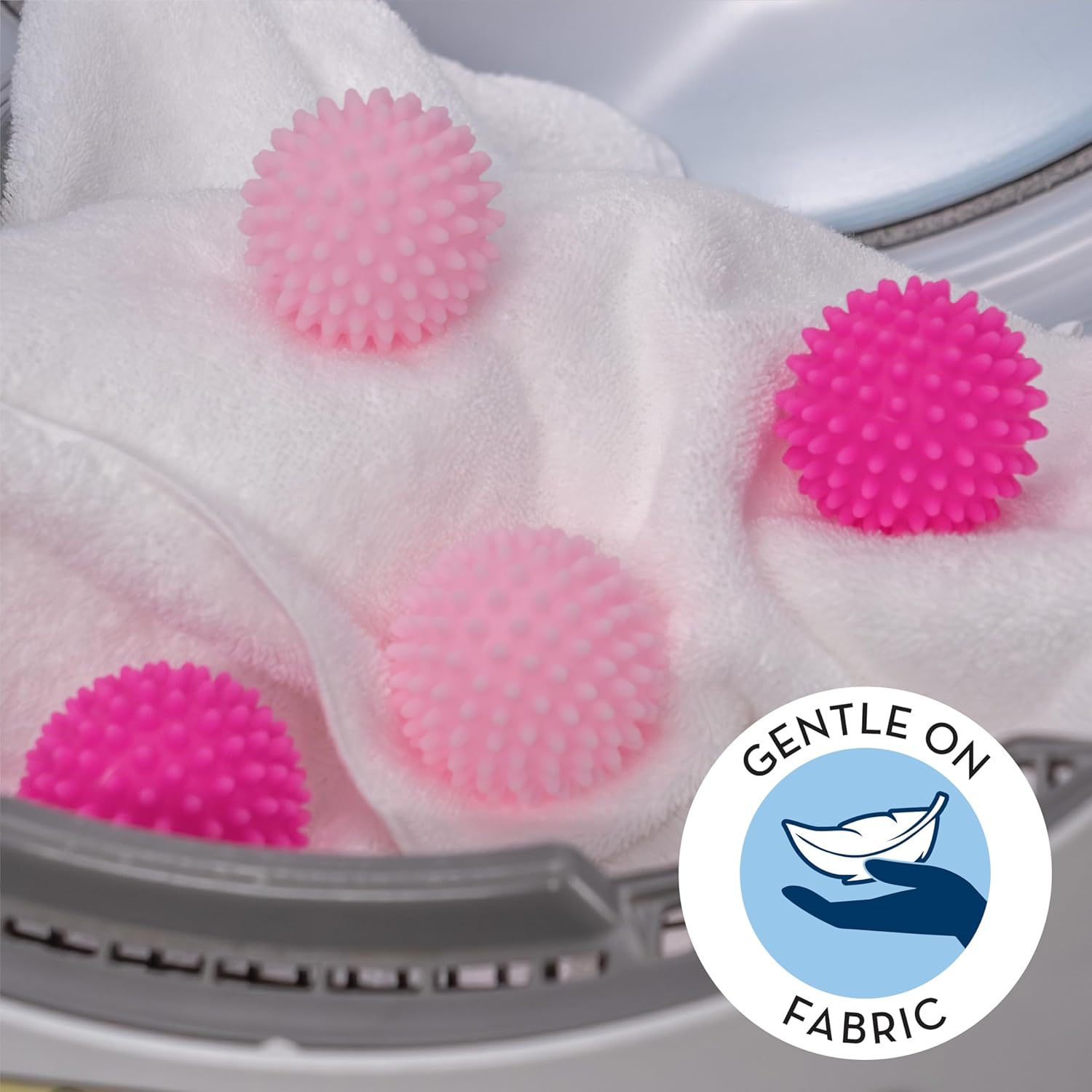 S&T INC. Reusable Dryer Balls, Fabric Softener for Laundry, Blue, 2.5 in, 6 Pack