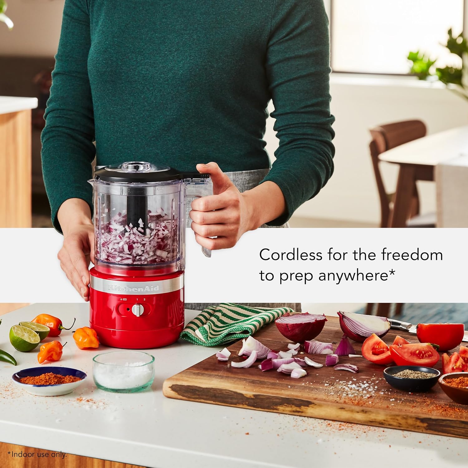 KitchenAid 5 Cup Food Chopper - KFC0516, Empire Red