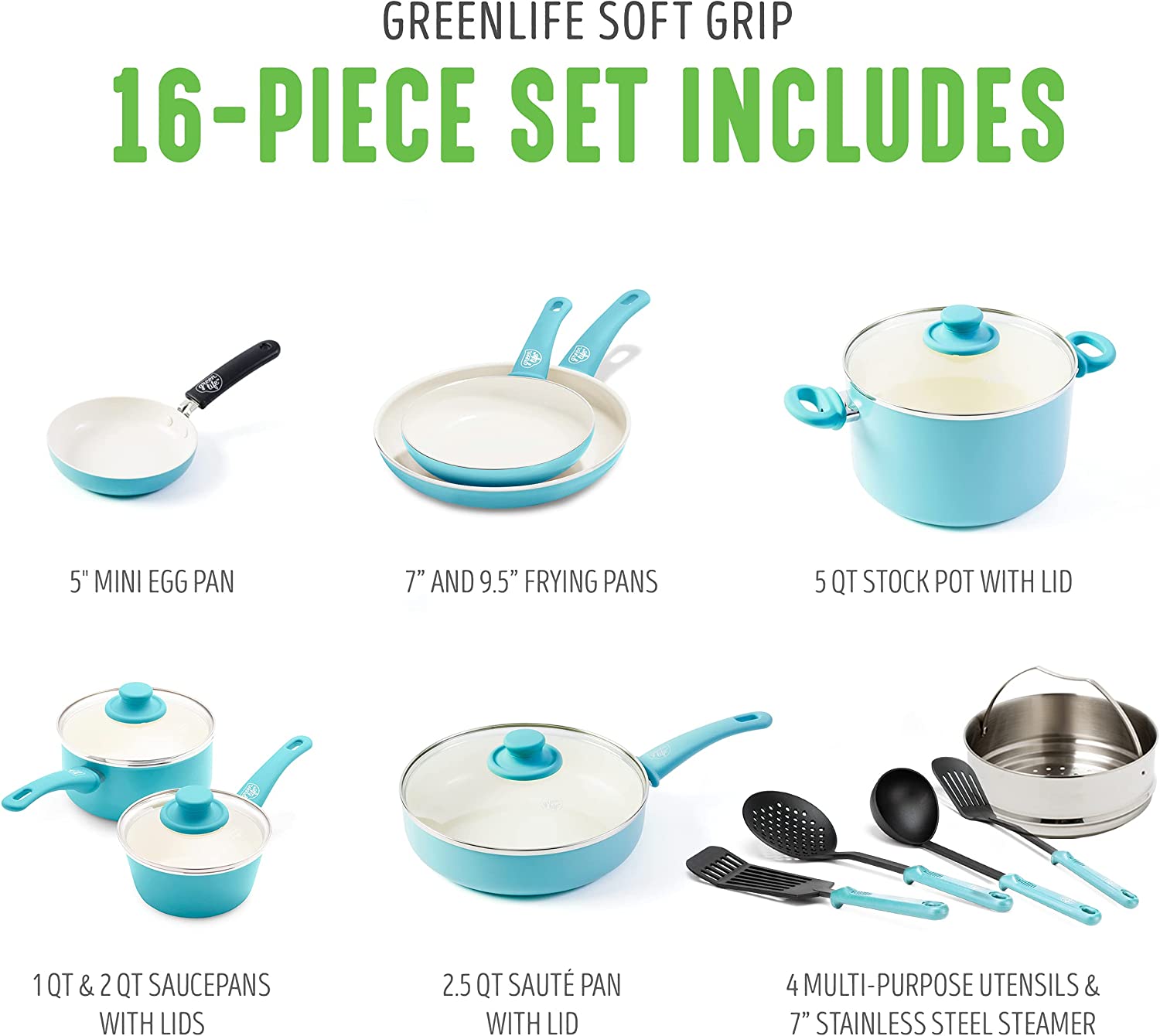 Ceramic non-stick 12-piece pan set