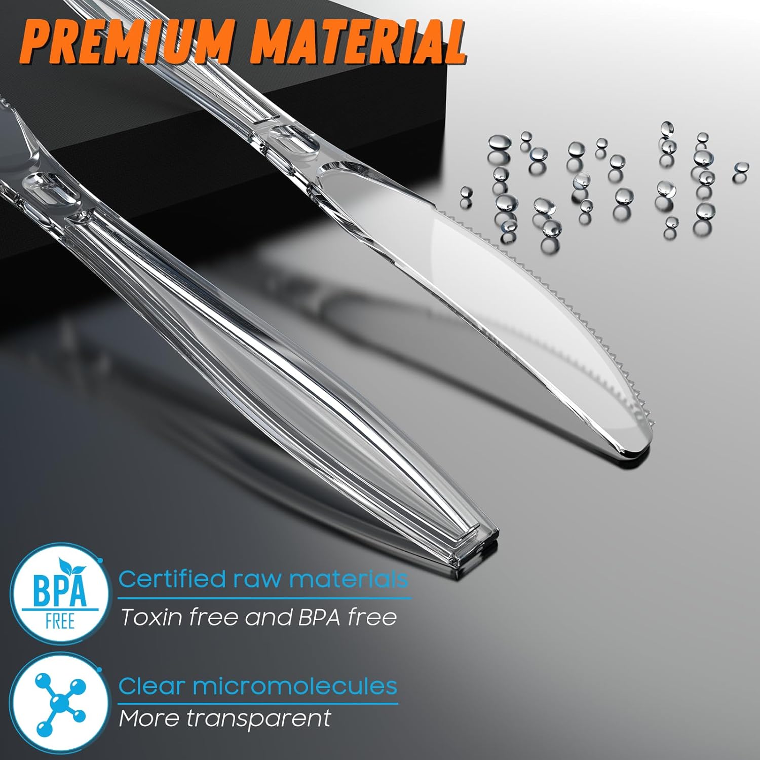 360 Count Plastic Silver Ware Heavy Duty, 120 Forks, 120 Spoons, 120 Knives, Heat Resistant & BPA Free Disposable SilverWare, Disposable Cutlery set, Premium Clear Utencils for Party Supply