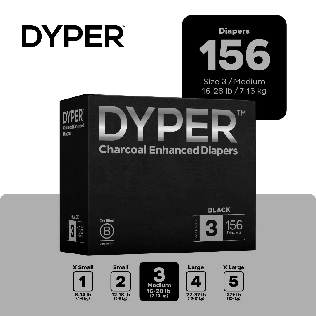 DYPER Charcoal Enhanced Diapers Monthly Box