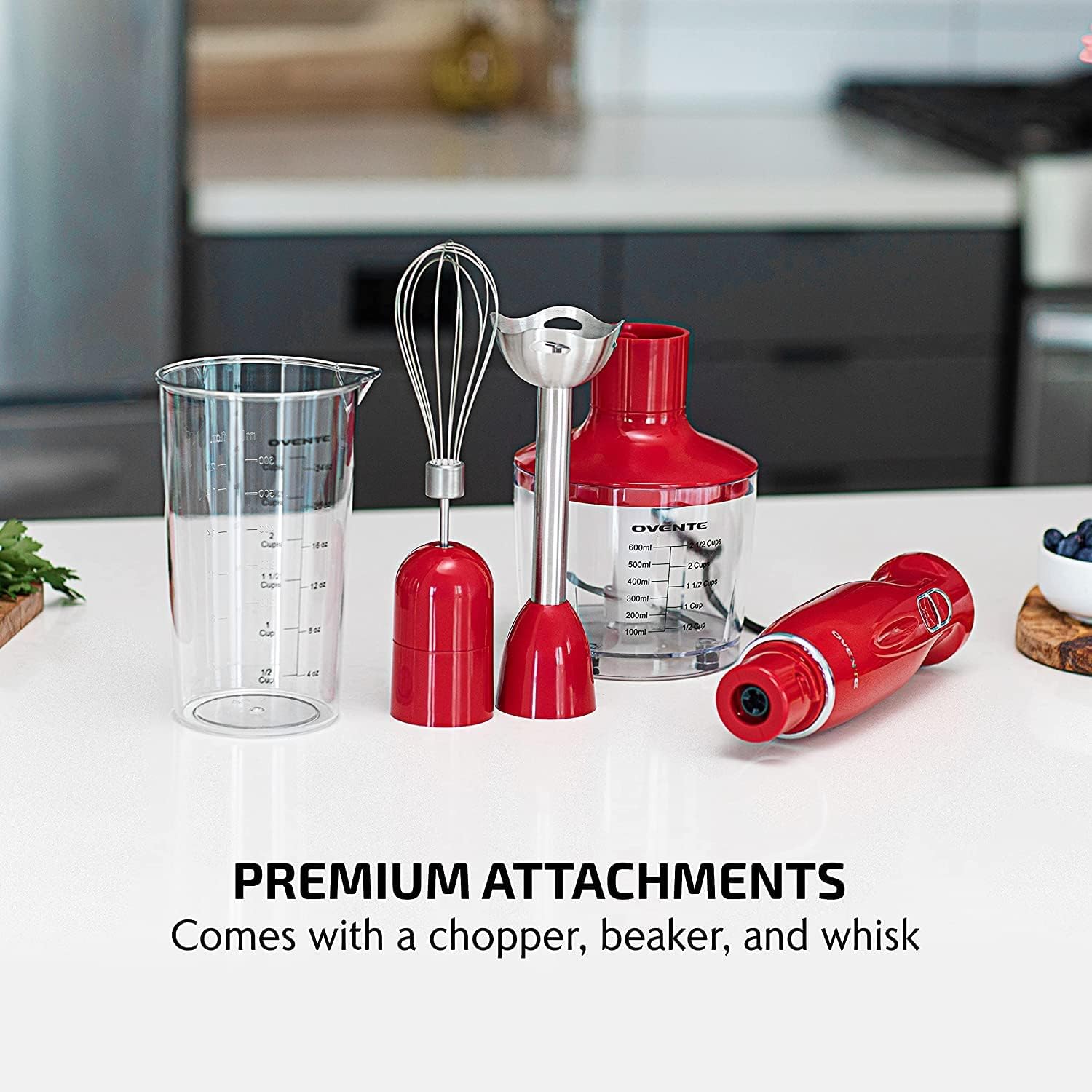OVENTE Electric Immersion Hand Blender 300 Watt 2 Mixing Speed with Stainless Steel Blades, Powerful Portable Easy Control Grip Stick Mixer Perfect for Smoothies, Puree Baby Food & Soup, Black HS560B