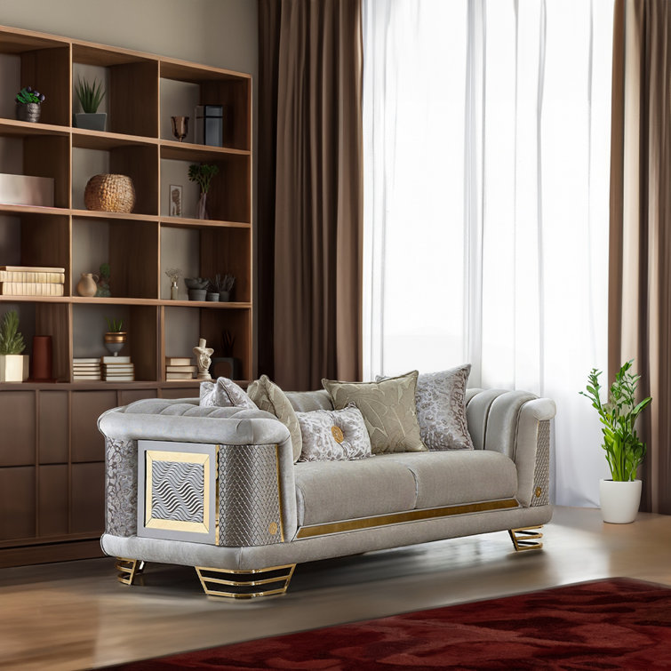 Ratni 4 - Piece Velvet Living Room Set