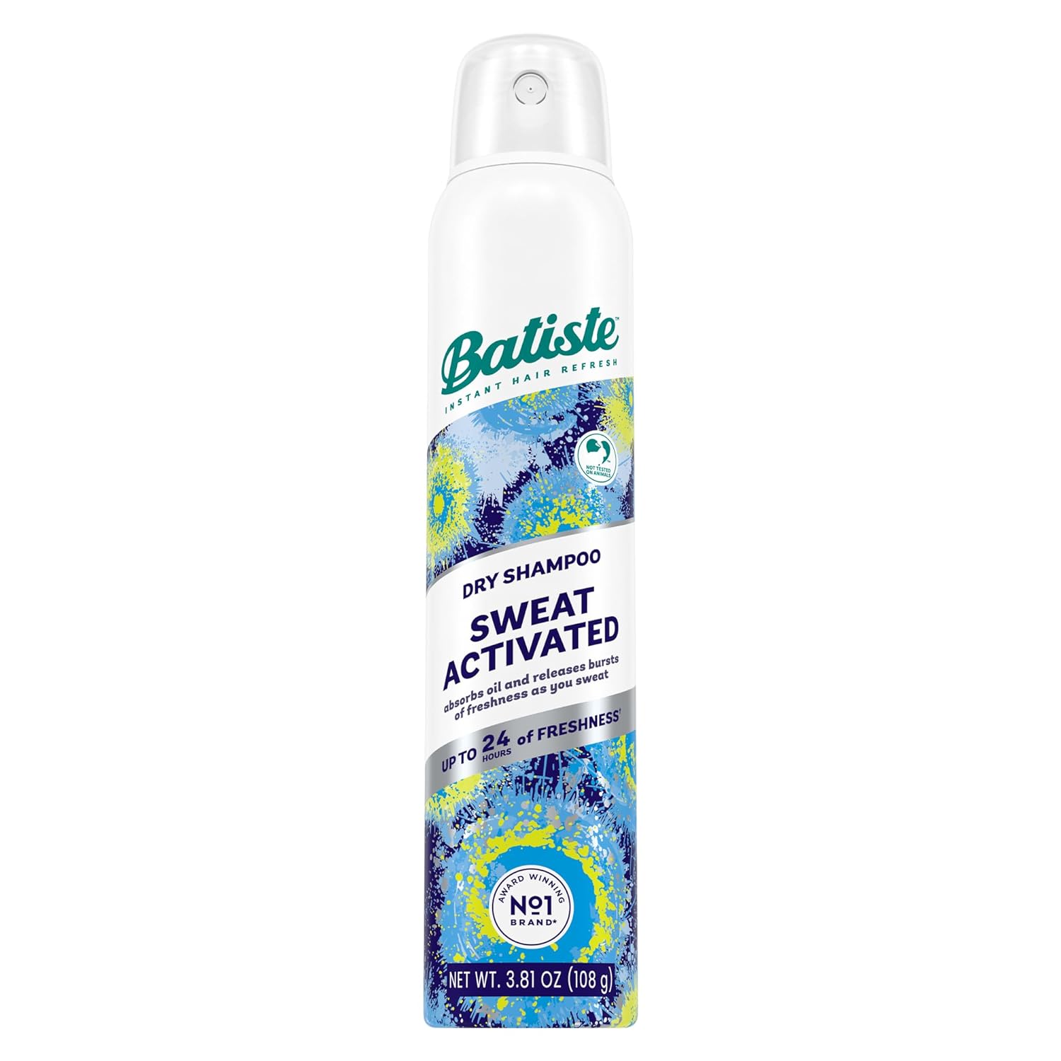 Batiste Sweat Activated Dry Shampoo, Neutralizes Odor for Up to 24 Hours & Prevents Sweat Buildup in Hair, Waterless Shampoo, 3.81 Oz