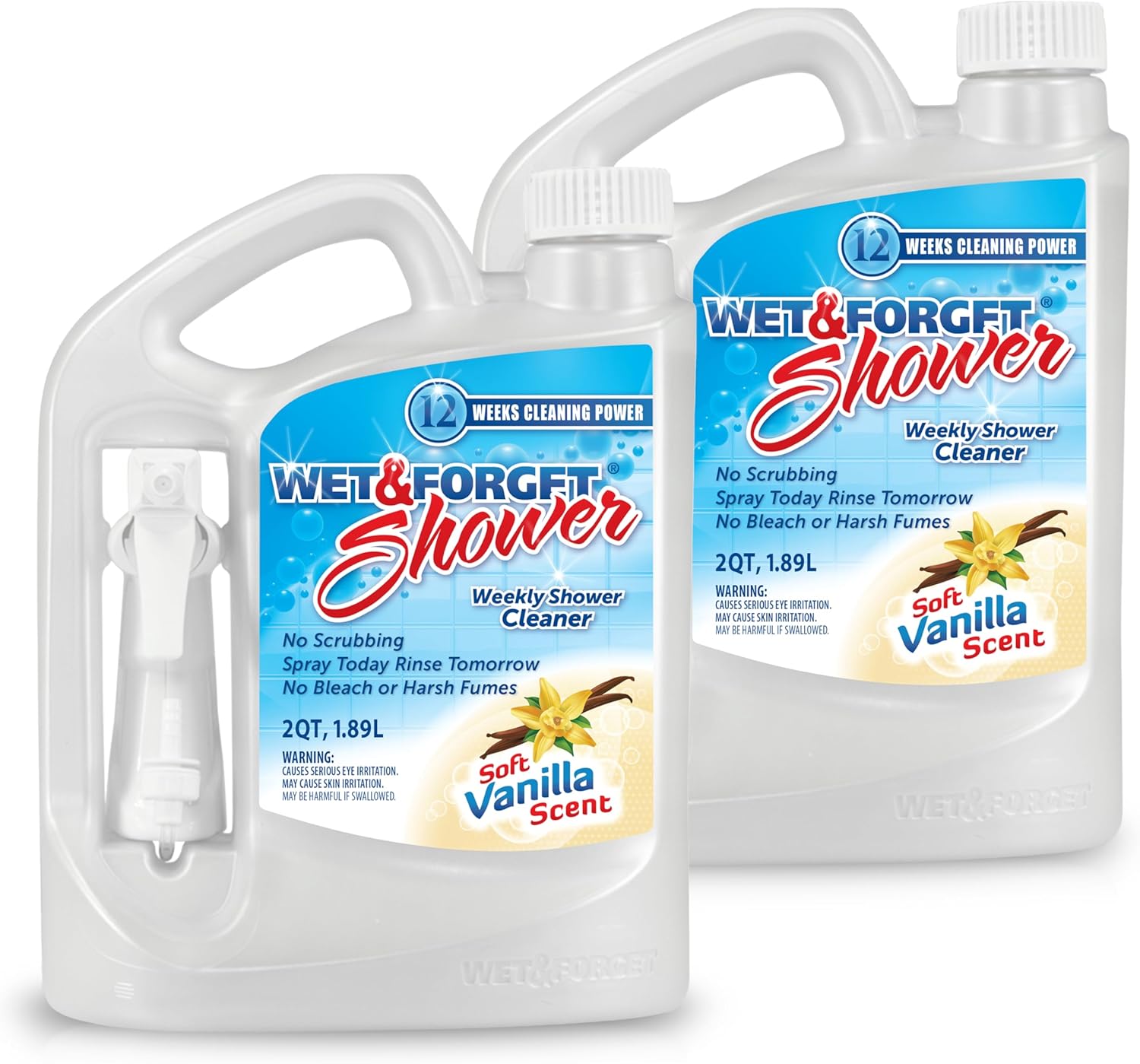 Wet & Forget Shower Cleaner Spray Multi-Surface Weekly Application Requires No Scrubbing, Bleach-Free Formula, Ready to Use, Fresh Scent, 3 Months of Cleaning, 64 Fluid Ounces, 1 Pack
