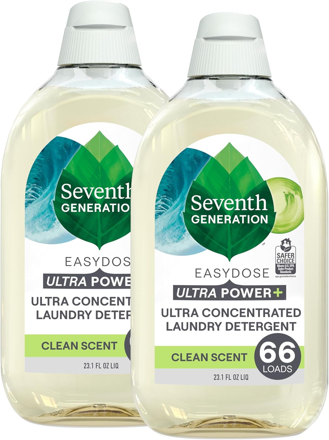 Seventh Generation EasyDose Laundry Detergent, Ultra Concentrated: 66 Loads, Free & Clear Designed for Sensitive Skin, 23.1 Fl Oz