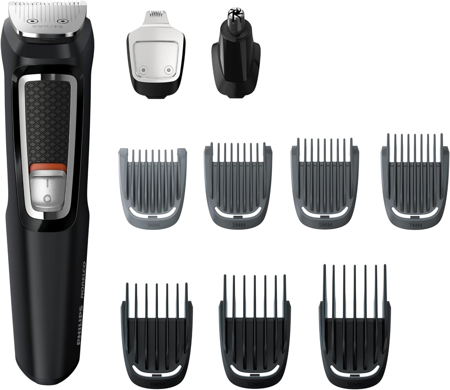 Norelco Philips Multi Groomer All-in-One Trimmer Series 3000-13 Piece Mens Grooming Kit for Beard, Face, Nose, Ear Hair Trimmer and Hair Clipper - NO Blade Oil Needed, MG3740/40