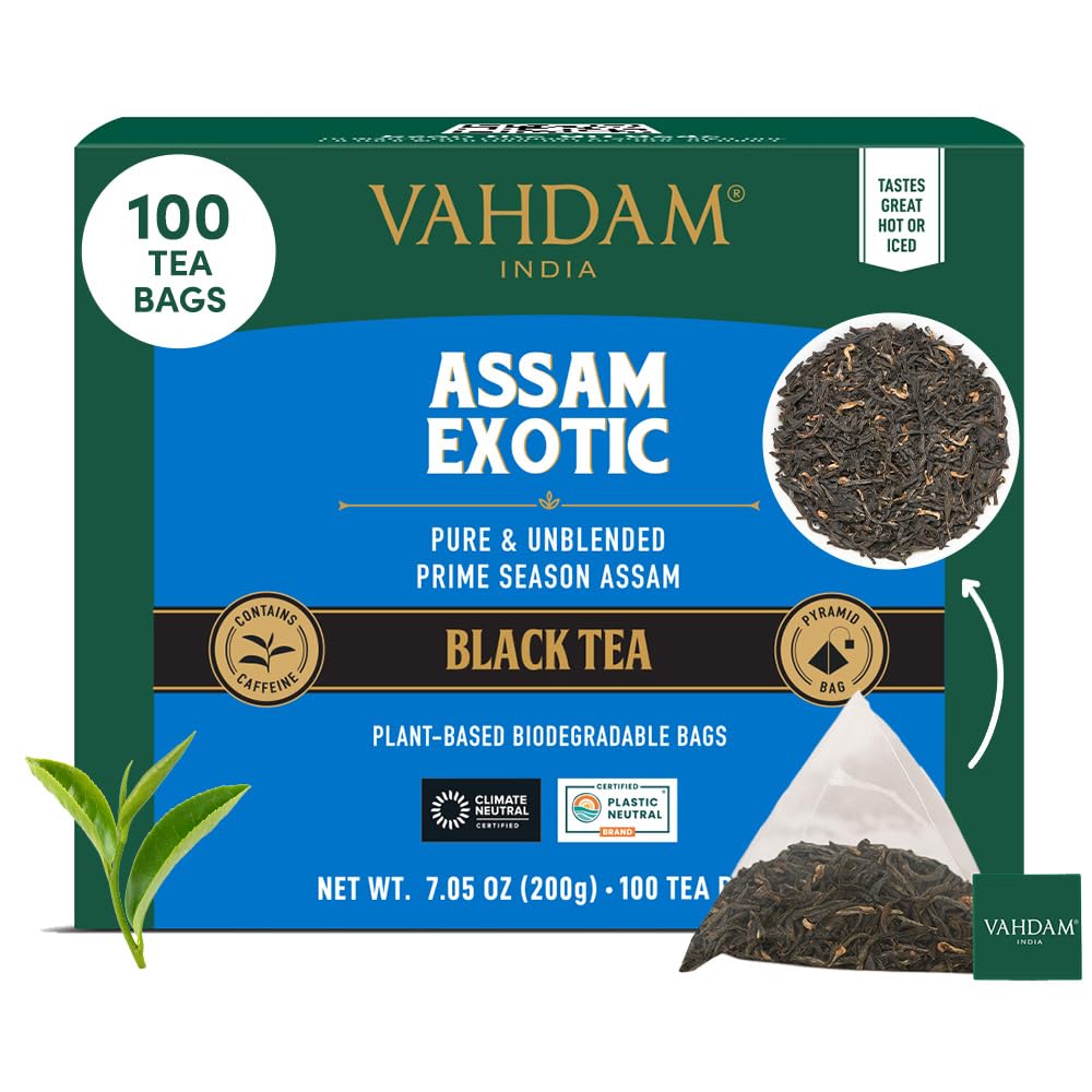 VAHDAM, Organic Turmeric Ginger Herbal Tea Bags (100 Pyramid Tea Bags) Caffeine Free, Non GMO, Gluten Free | 100% Pure Herbal Blend - Savory & Spicy | Plant-Based Tea Bags | Resealable Ziplock Pouch