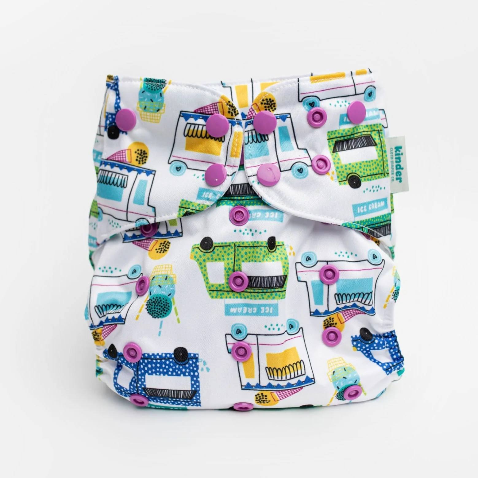Kinder Cloth Diaper Co. Patterned Basics Pocket Cloth Diaper with Athletic Wicking Jersey