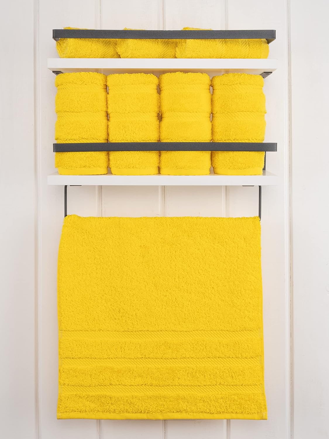 American Soft Linen Luxury 6 Piece Towel Set, 2 Bath Towels 2 Hand Towels 2 Washcloths, 100% Cotton Turkish Towels for Bathroom, Light Grey Towel Sets