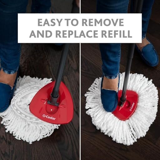 O-Cedar Easywring Microfiber Spin Mop & Bucket Floor Cleaning System with 3 Extra Refills