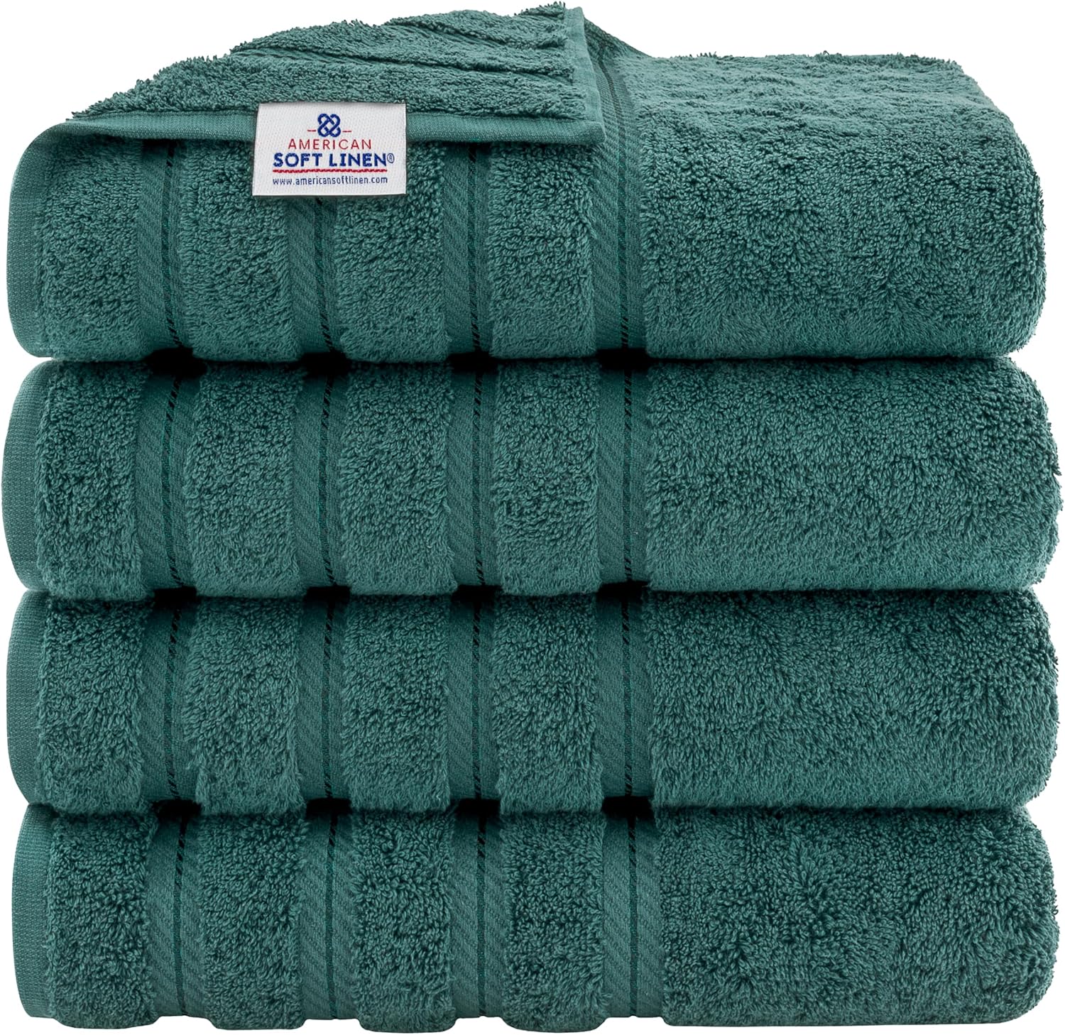American Soft Linen Luxury 6 Piece Towel Set, 2 Bath Towels 2 Hand Towels 2 Washcloths, 100% Cotton Turkish Towels for Bathroom, Light Grey Towel Sets