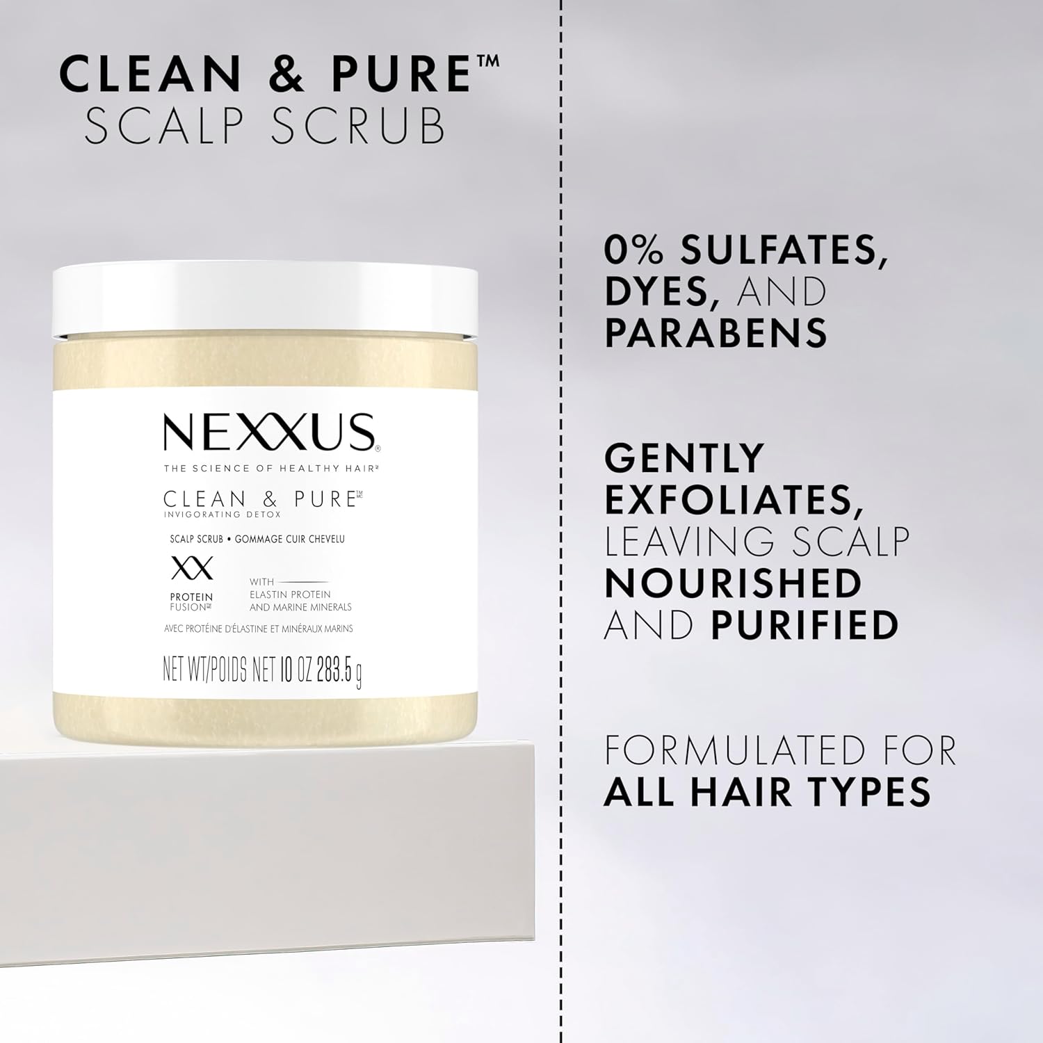 Nexxus Sulfate-Free Hair Scrub Exfoliating Scalp Scrub To Nourish & Clarify Silicone, Dye, & Paraben Free Hair Scrub 10 oz
