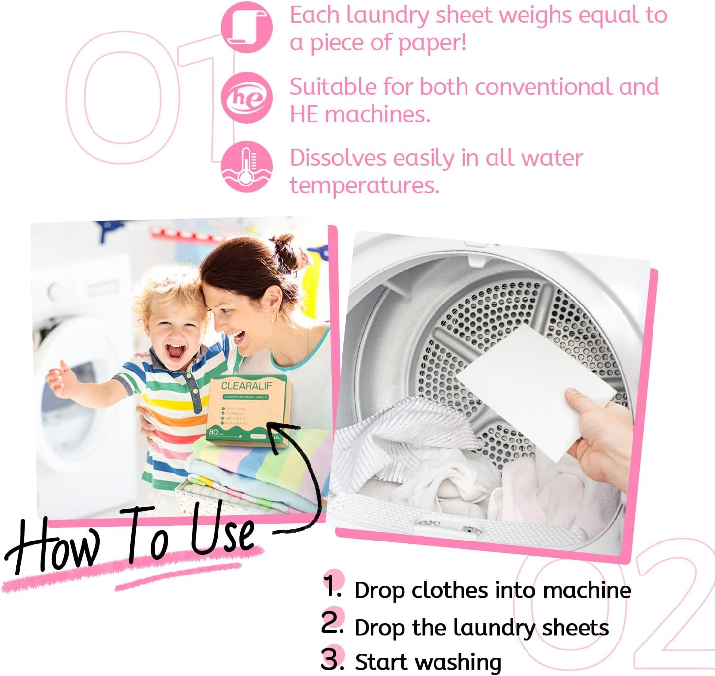 CLEARALIF Laundry Detergent Sheets Up to 160 Loads, Fresh Linen - Great For Travel,Apartments, Dorms,Laundry Detergent Strips Eco Friendly & Hypoallergenic