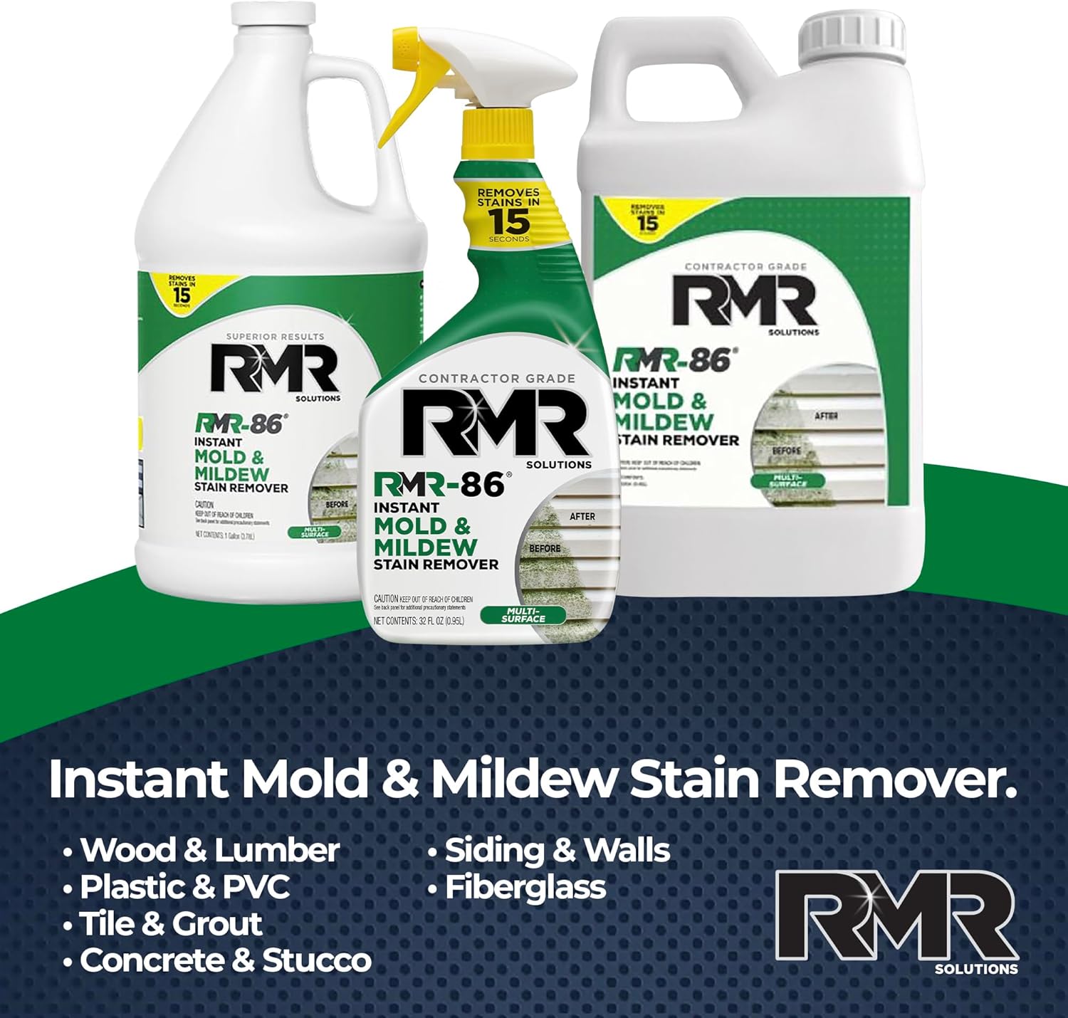 RMR-86 Instant Mold and Mildew Stain Remover Spray - Scrub Free Formula, 32 Fl Oz