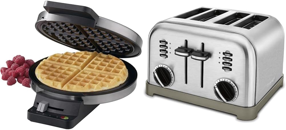 Cuisinart WMR-CAP2 Round Classic Waffle Maker, Brushed Stainless,Silver