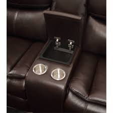 Tavin Espresso Leather-Aire Match Sectional Sofa (Motion)