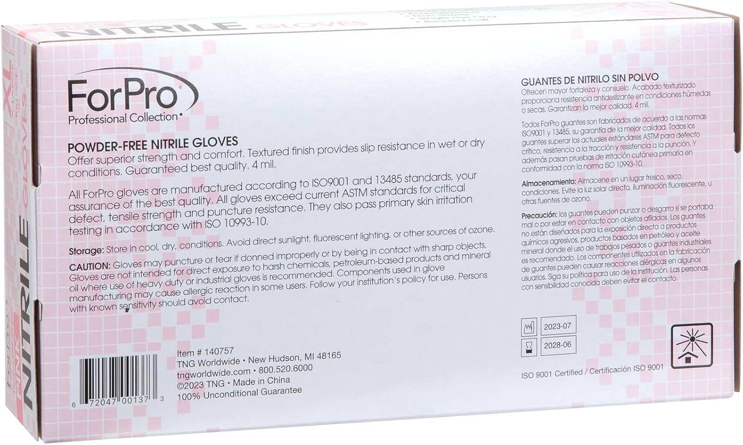 ForPro Professional Collection Disposable Nitrile Gloves, Chemical Resistant, Powder-Free, Latex-Free, Non-Sterile, Food Safe, 4 Mil, Black, Large, 100-Count