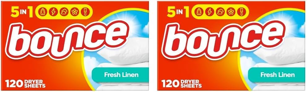 Bounce Dryer Sheets Laundry Fabric Softener, Fresh Linen Scent, 240 Count